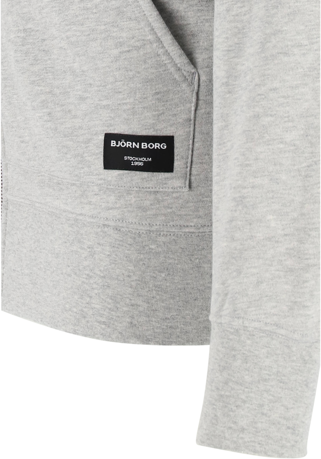 Bjorn Borg hoodie jacket, heren sweatvest dik, lichtgrijs melange Bjorn Borg hoodie jacket, heren sweatvest dik, lichtgrijs melange