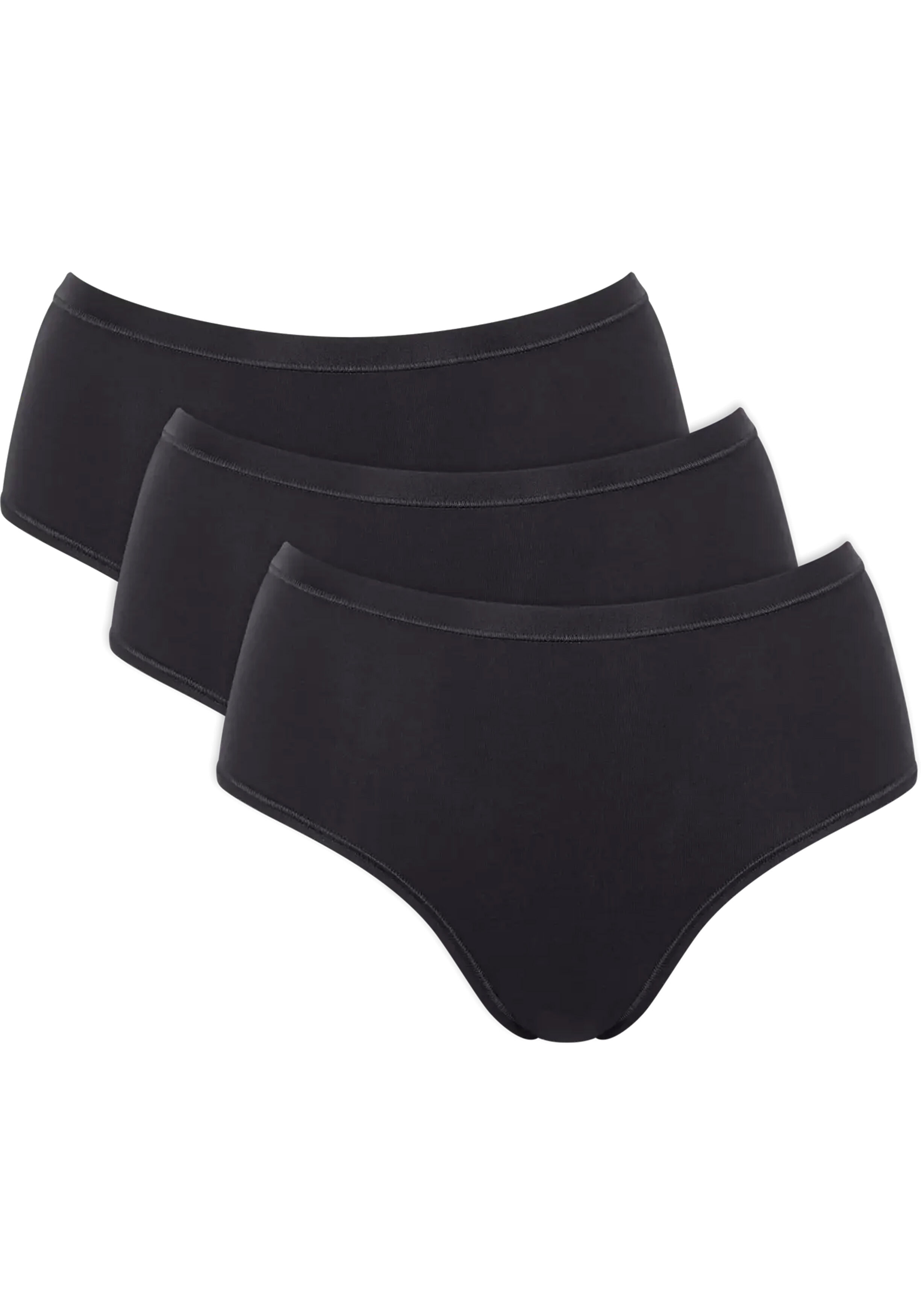 Sloggi Women GO Daily Cotton Midi (3-pack), dames slip, zwart