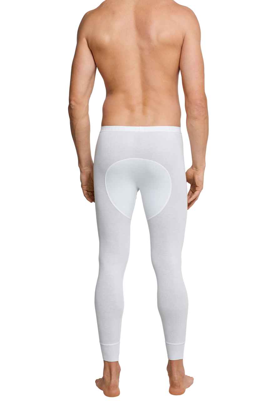 SCHIESSER Original Feinripp lange onderbroek (1-pack), heren onderbroek lang met opening wit