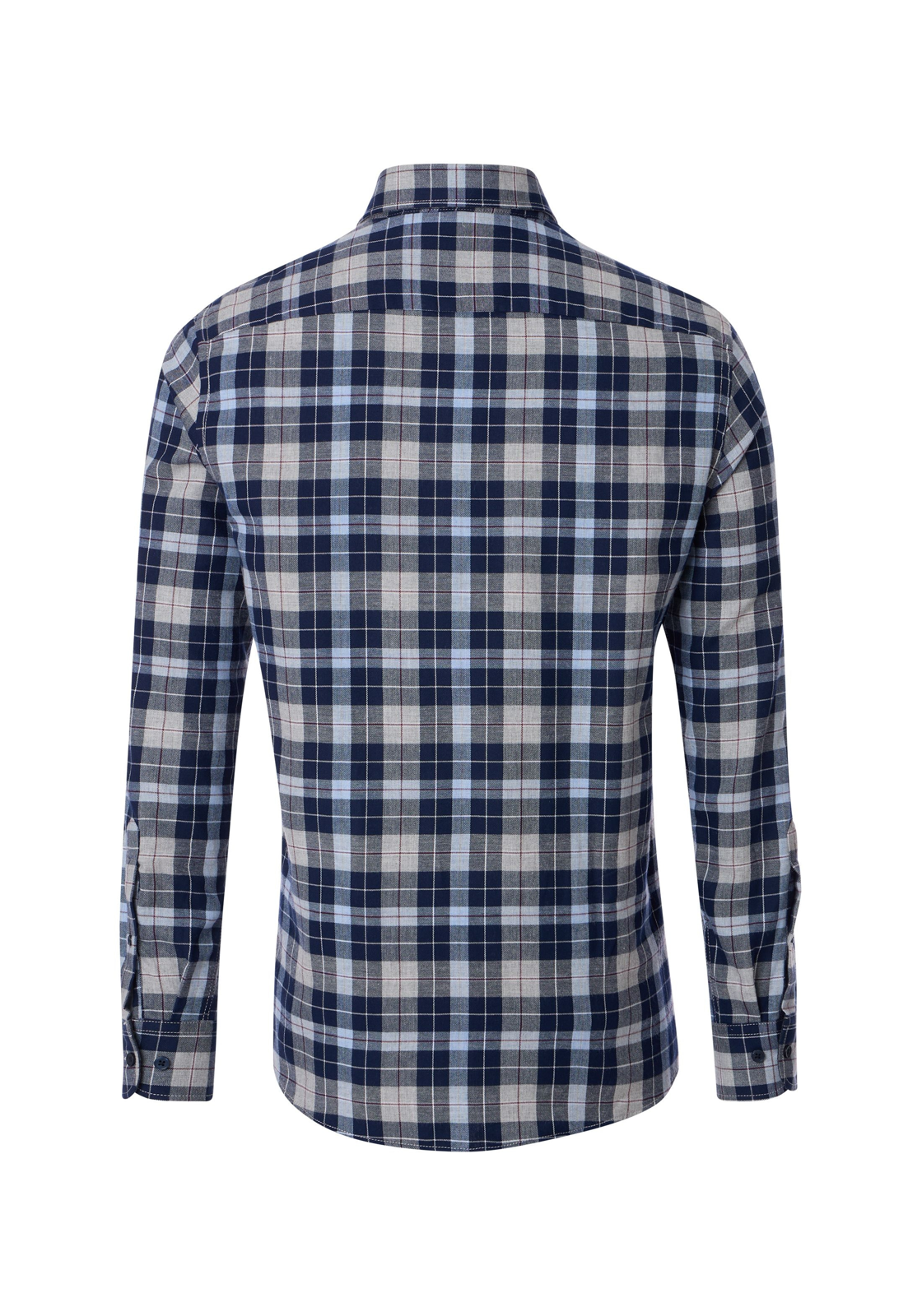 CASA MODA Sport casual fit overhemd, flanel, blauw geruit - 444309000-100 CASA MODA Sport casual fit overhemd, flanel, blauw geruit - 444309000-100