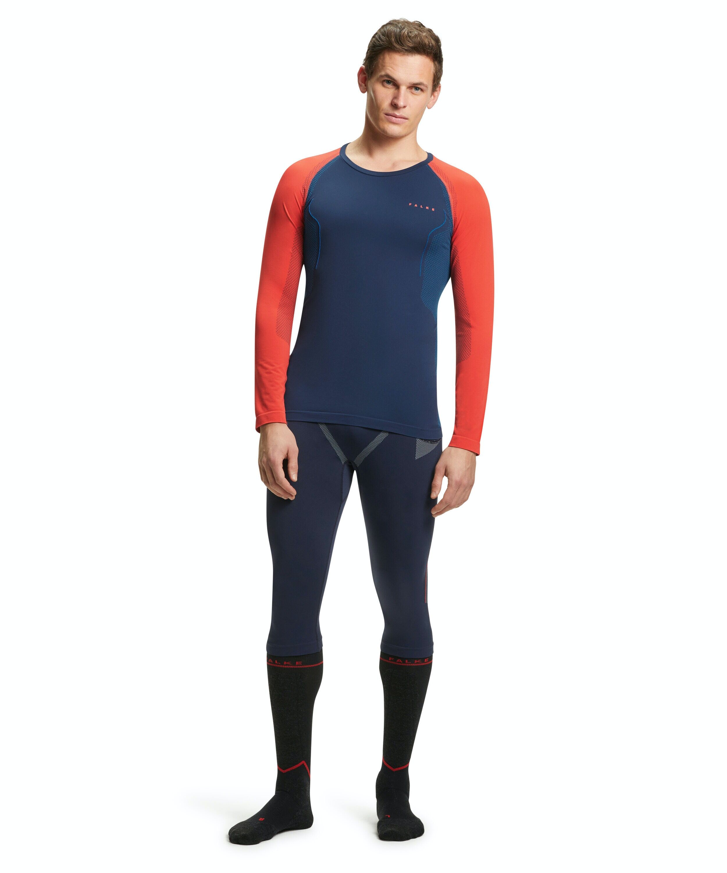 FALKE heren lange mouw shirt Warm, thermoshirt, blauw (space blue)