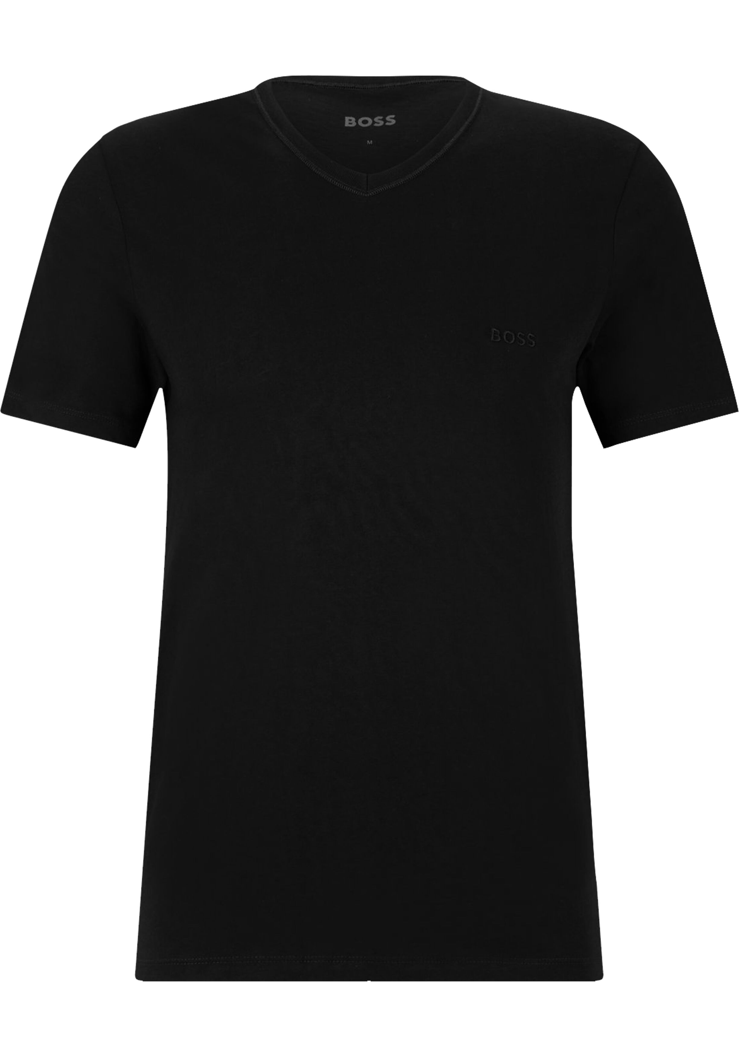 HUGO BOSS Classic T-shirts regular fit (3-pack), heren T-shirts V-hals, zwart