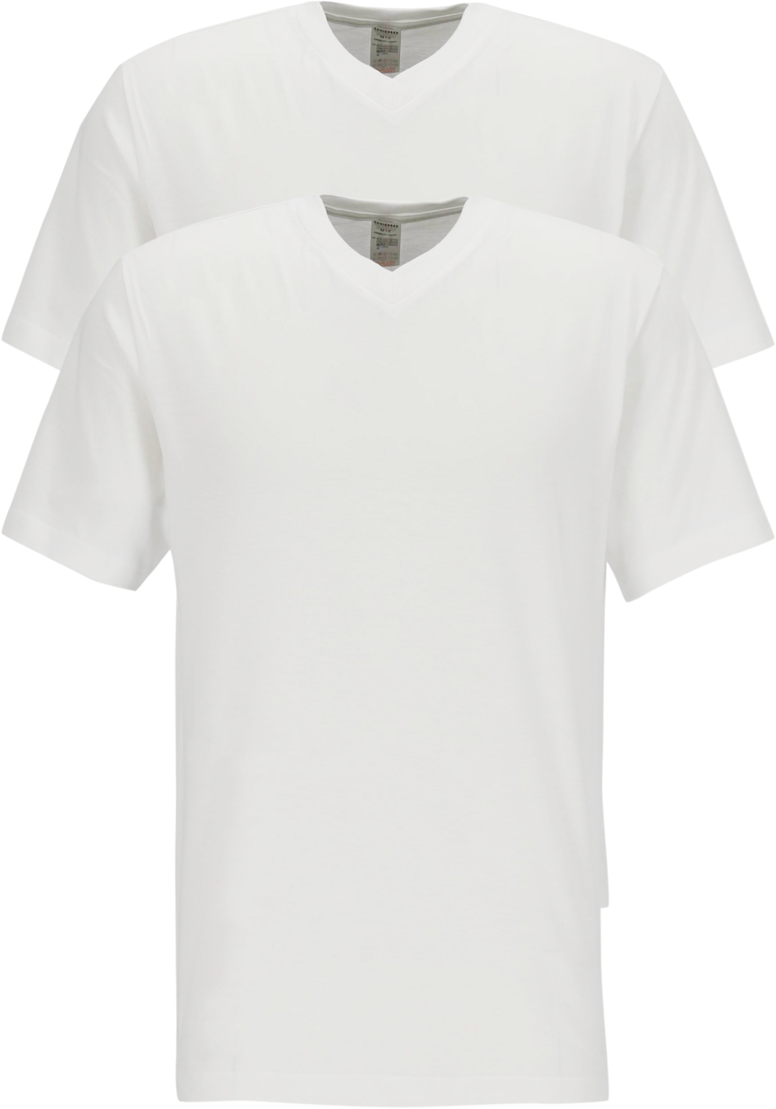SCHIESSER American T-shirt (2-pack), heren shirt korte mouw jersey v-hals wit SCHIESSER American T-shirt (2-pack), heren shirt korte mouw jersey v-hals wit