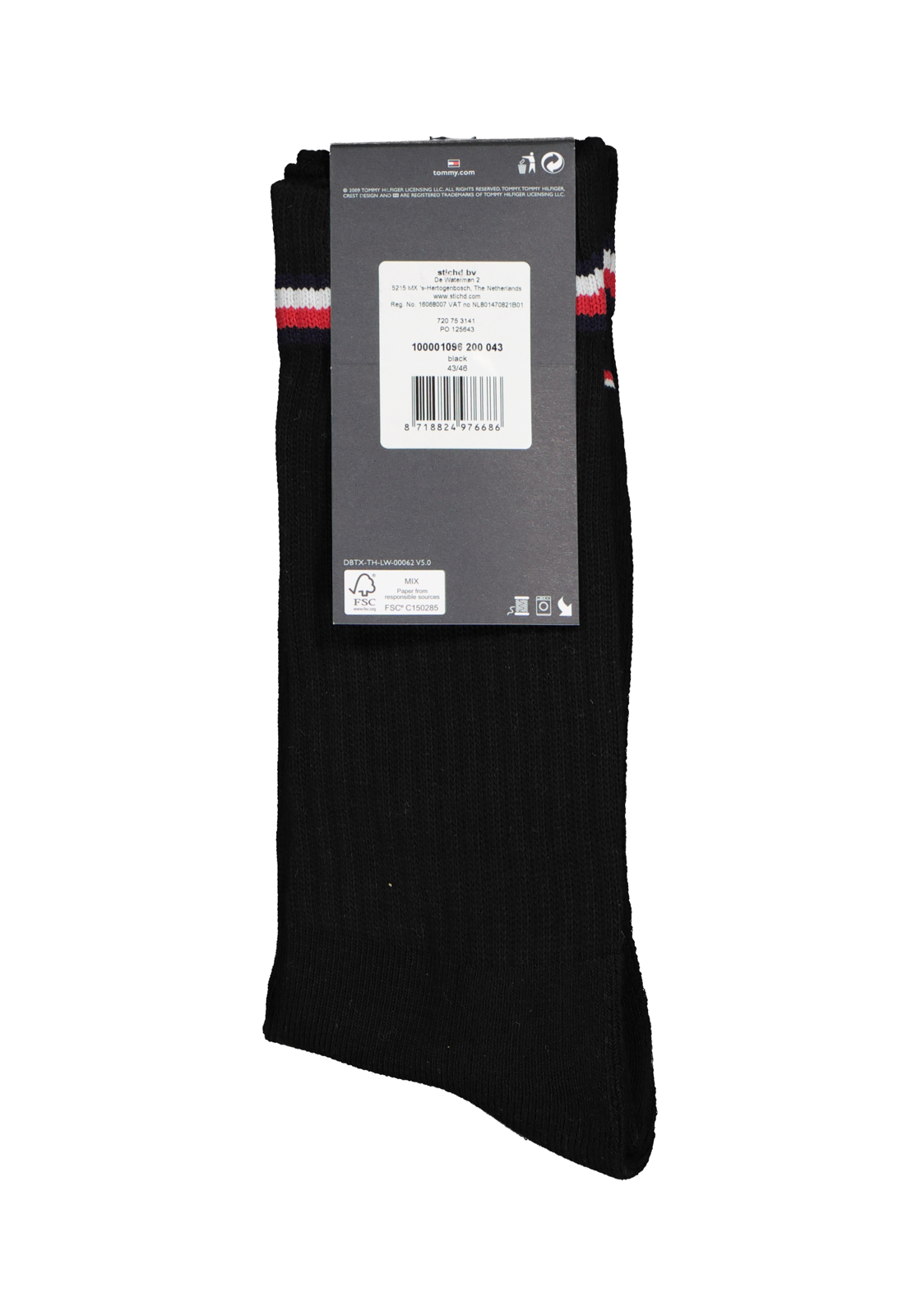 4-8718824976686_sok_HR Tommy Hilfiger Iconic Sport Socks (2-pack), heren sportsokken katoen, zwart