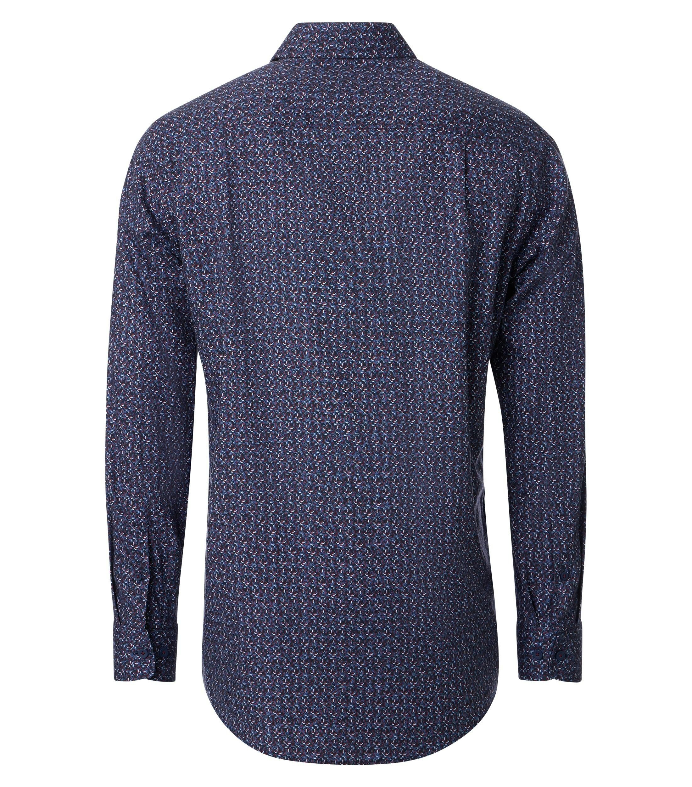 Redmond comfort fit overhemd, popeline, rood dessin