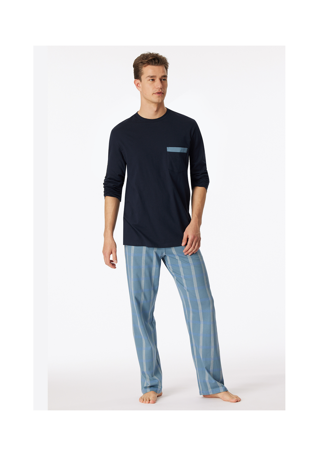 image_8_180262-801_5_1280x1280 SCHIESSER Comfort Nightwear pyjamaset, heren pyjama lange organic cotton ruiten admiral