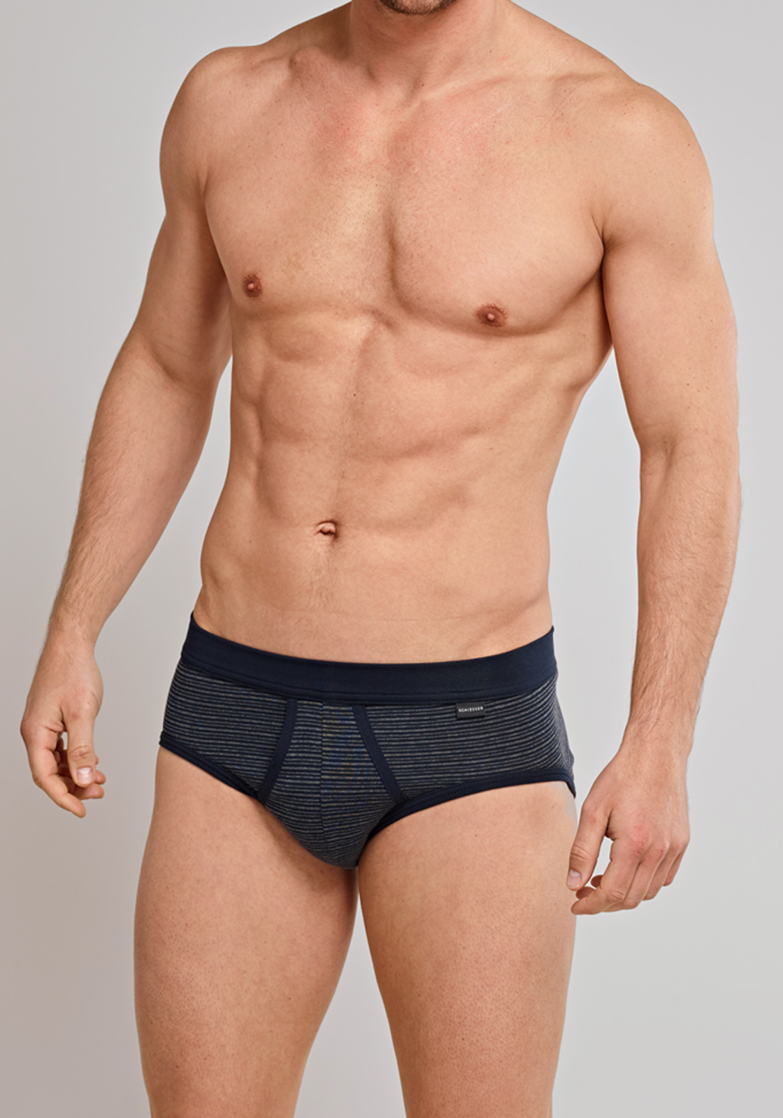 3-4007065656582-schiesser-slip-2p_HR SCHIESSER Original Classics sportslips (2-pack), Feinripp met gulp, donkerblauw gestreept