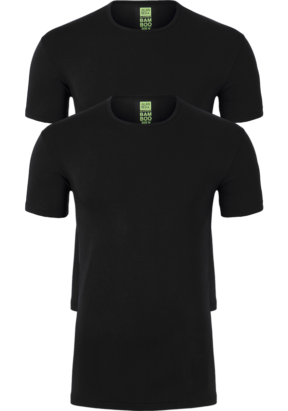 ALAN RED T-shirts Bilbao bamboo (2-pack), O-hals stretch, zwart ALAN RED T-shirts Bilbao bamboo (2-pack), O-hals stretch, zwart