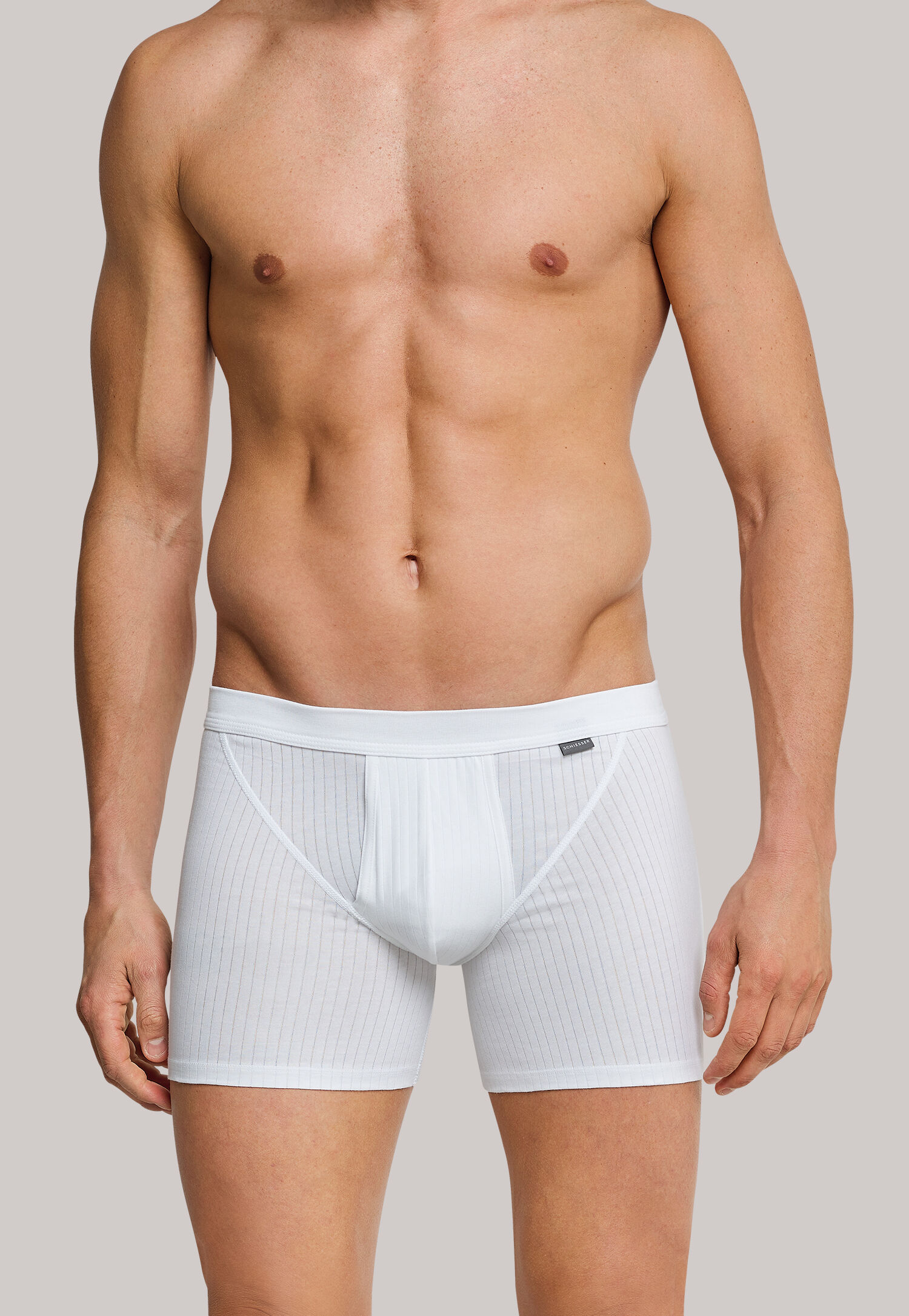 SCHIESSER Authentic shorts (2-pack), met gulp, wit 