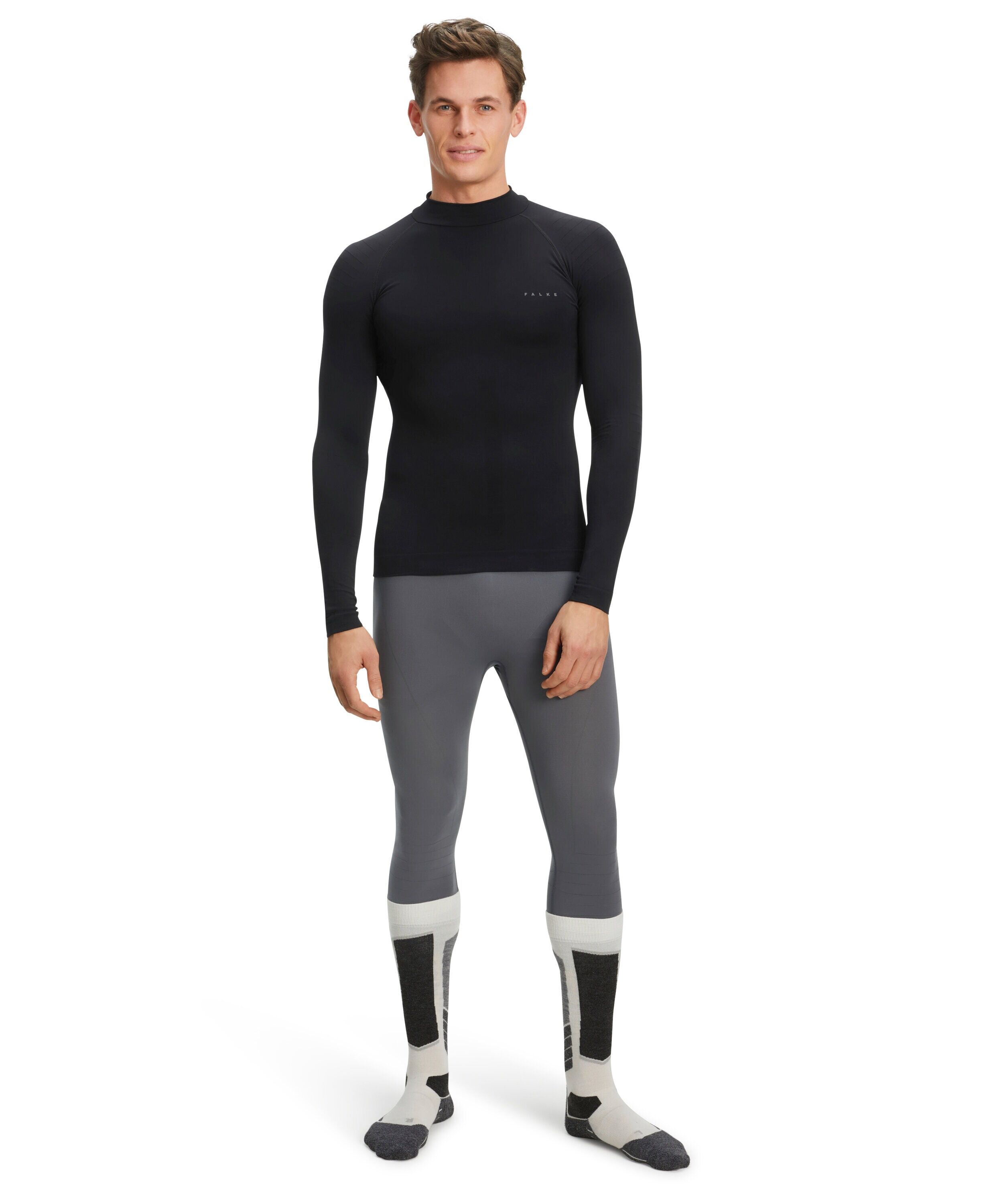 FALKE heren lange mouw shirt Warm, thermoshirt, zwart (black)