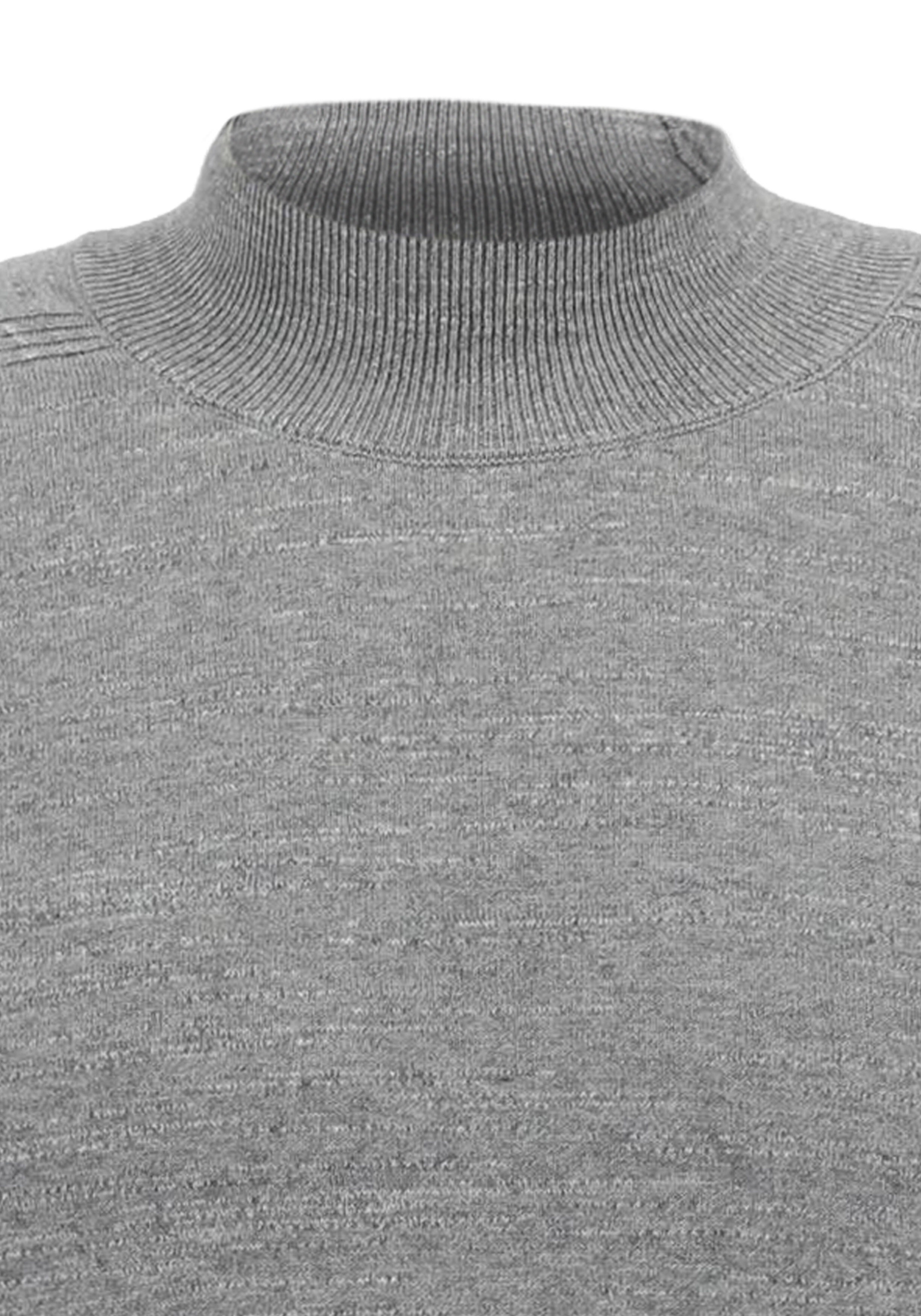 OLYMP modern fit trui katoen, turtleneck, zilvergrijs melange