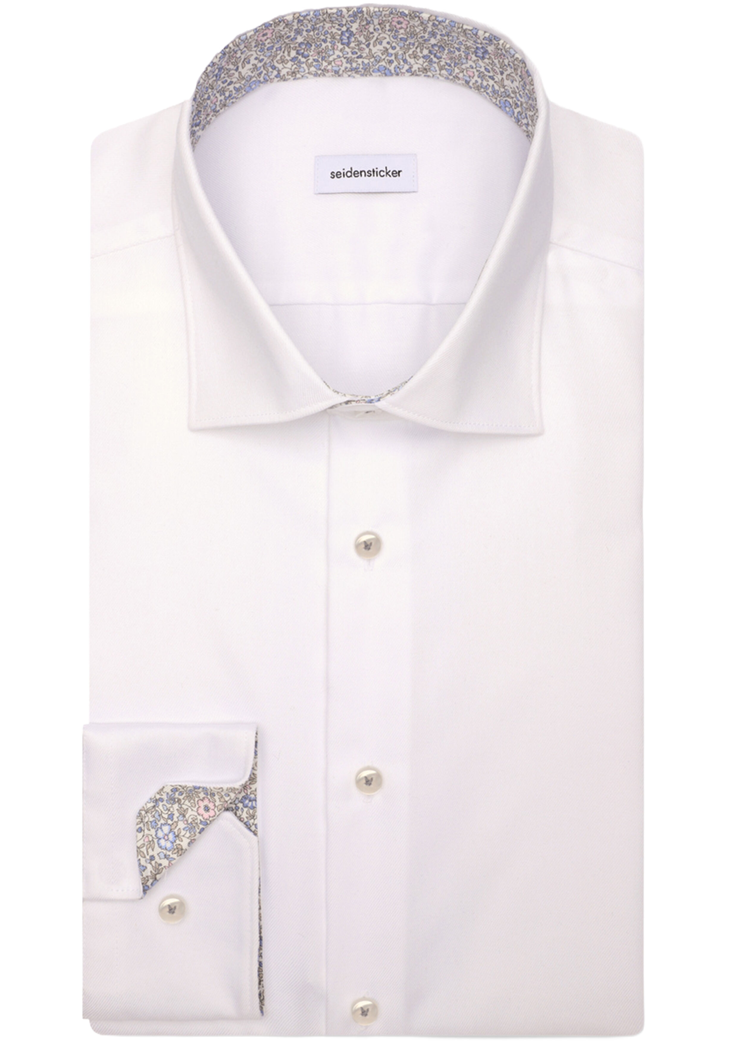 Seidensticker slim fit overhemd, popeline, wit