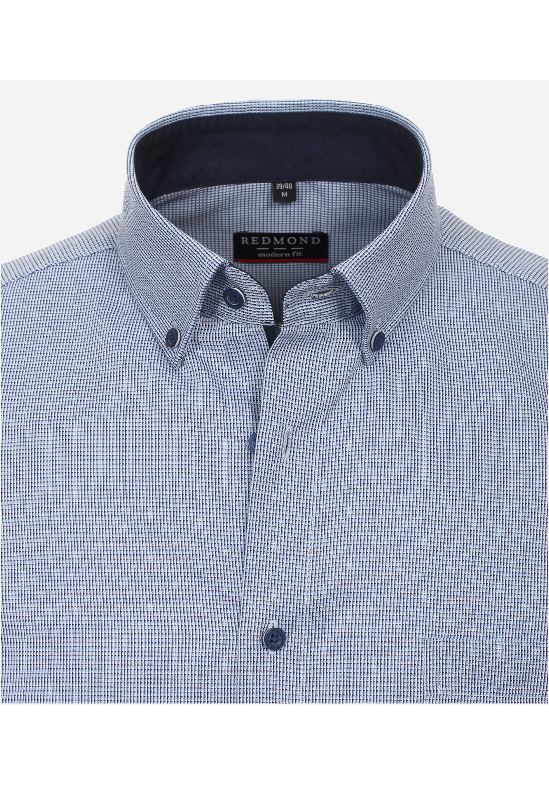 image_4_2d4b2a026058118529a76b707ca449f1jpgautoformatbgF3F3F3blend-alpha100blend-colorF3F3F3blend-modedarkenfitclampp Redmond modern fit overhemd, popeline, blauw mini dessin