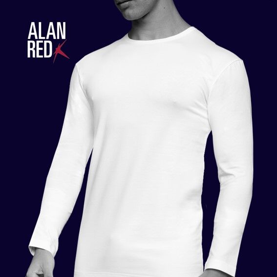 ALAN RED T-shirt Olbia (1-pack), O-hals lange mouw stretch, blauw