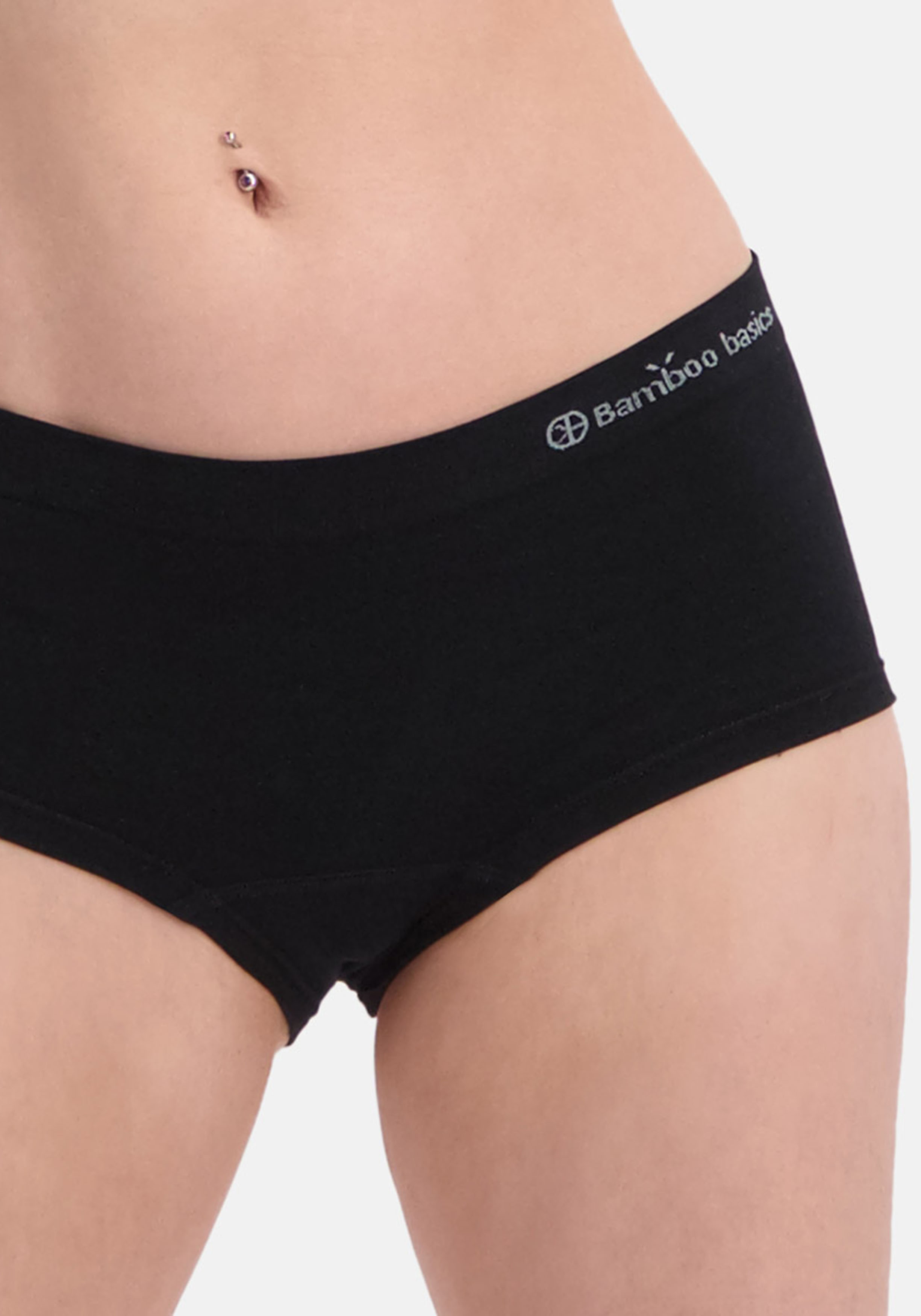 Bamboo Basics Sophie hipster (2-pack), dames heupslip naadloos, zwart