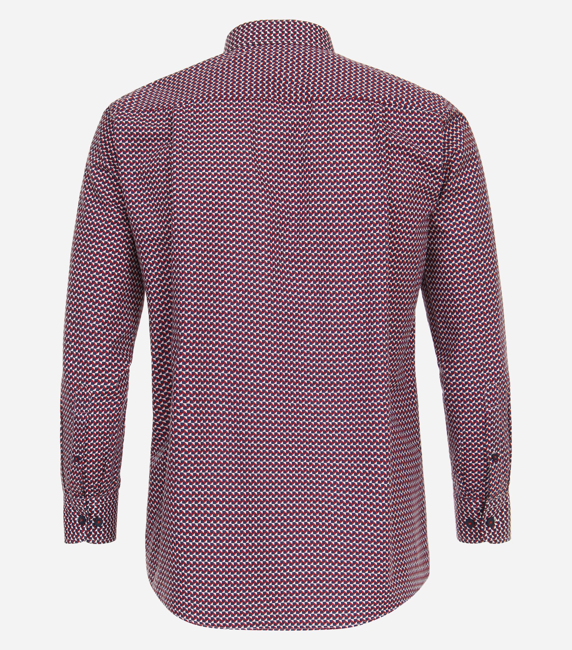 Redmond comfort fit overhemd, popeline, rood dessin