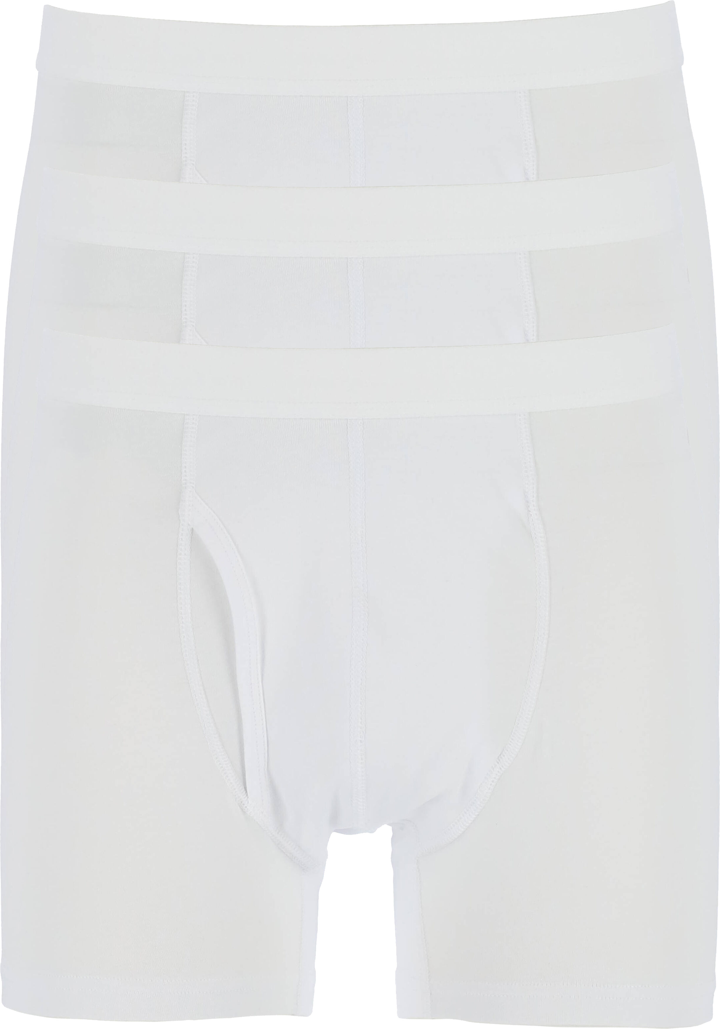 TEN CATE Basics men boxershorts (3-pack), heren boxers lang met gulp, wit
