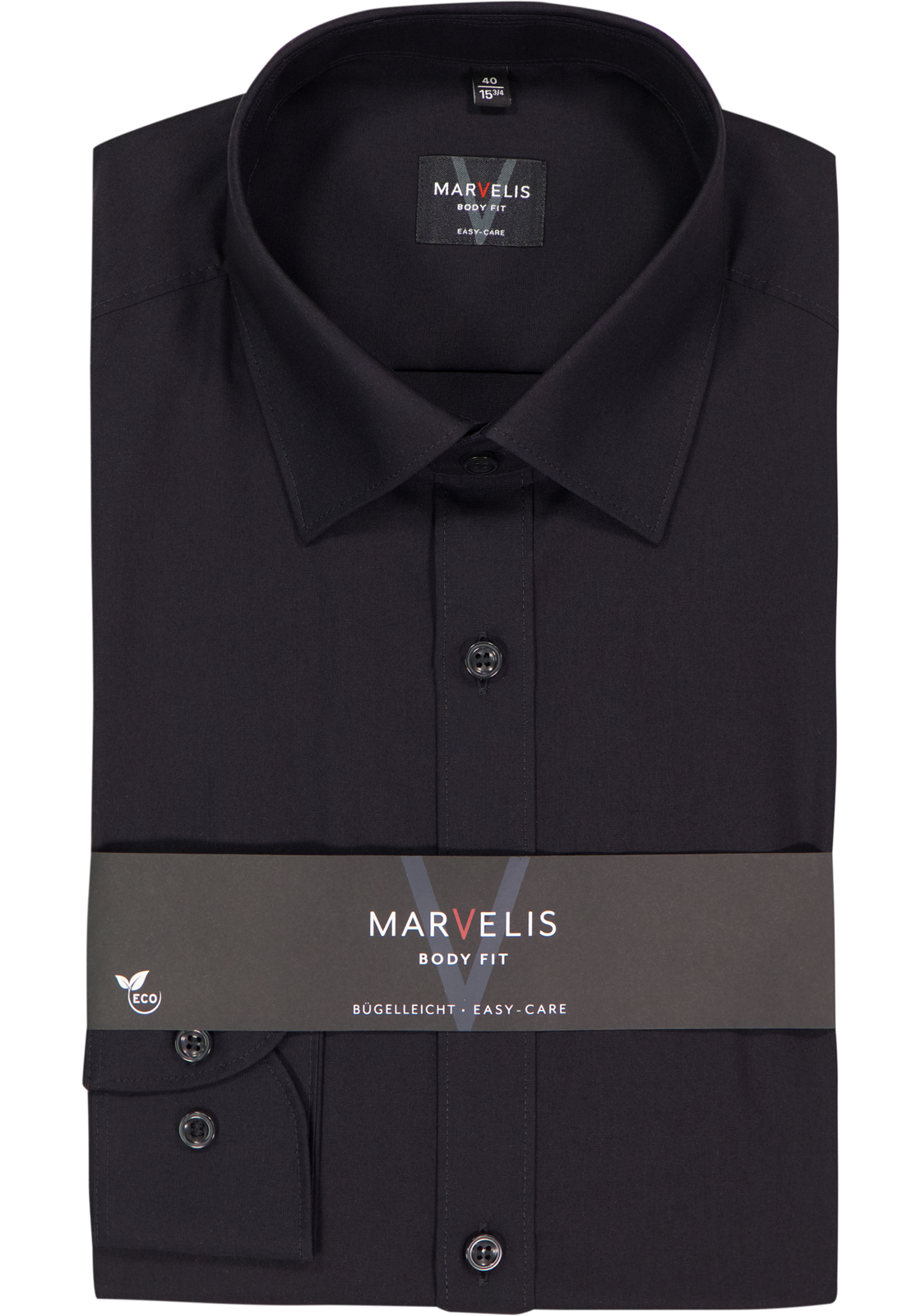 MARVELIS body fit overhemd, zwart MARVELIS body fit overhemd, zwart
