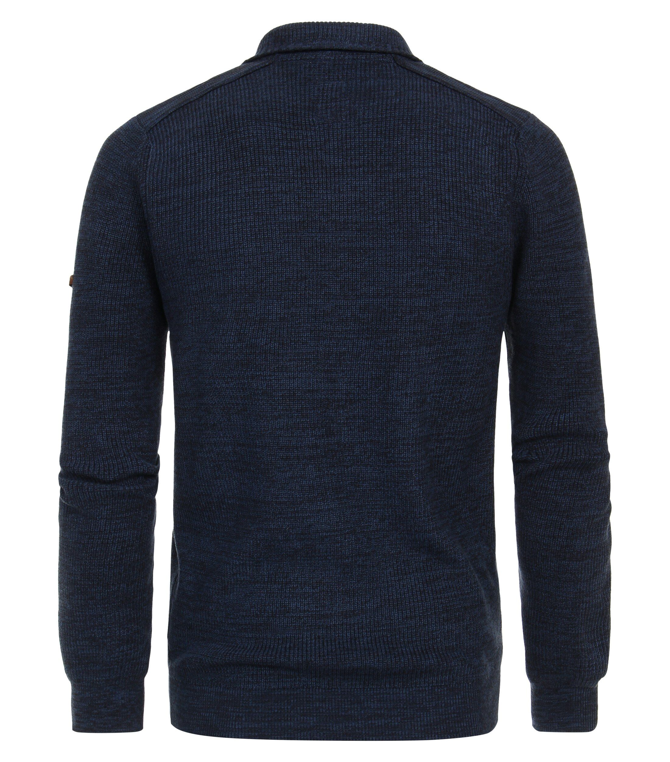 Redmond heren schipperstrui katoenmengsel, opstaande kraag, blauw (middeldik) - 242820600-10