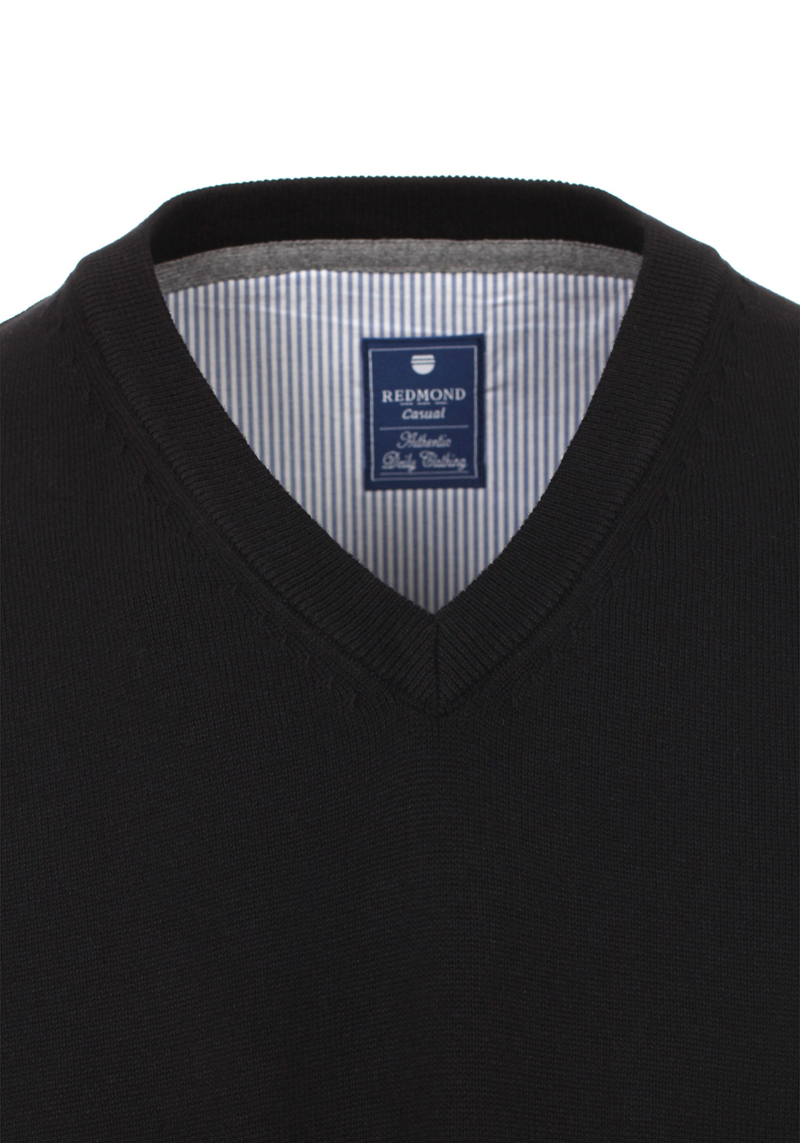 3-4049807049603-redmond-spencer_HR Redmond heren spencer katoen, V-hals, zwart melange