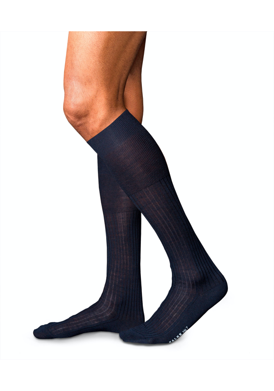 FALKE No. 7 Finest Merino heren kniekousen, blauw (dark navy) FALKE No. 7 Finest Merino heren kniekousen, blauw (dark navy)