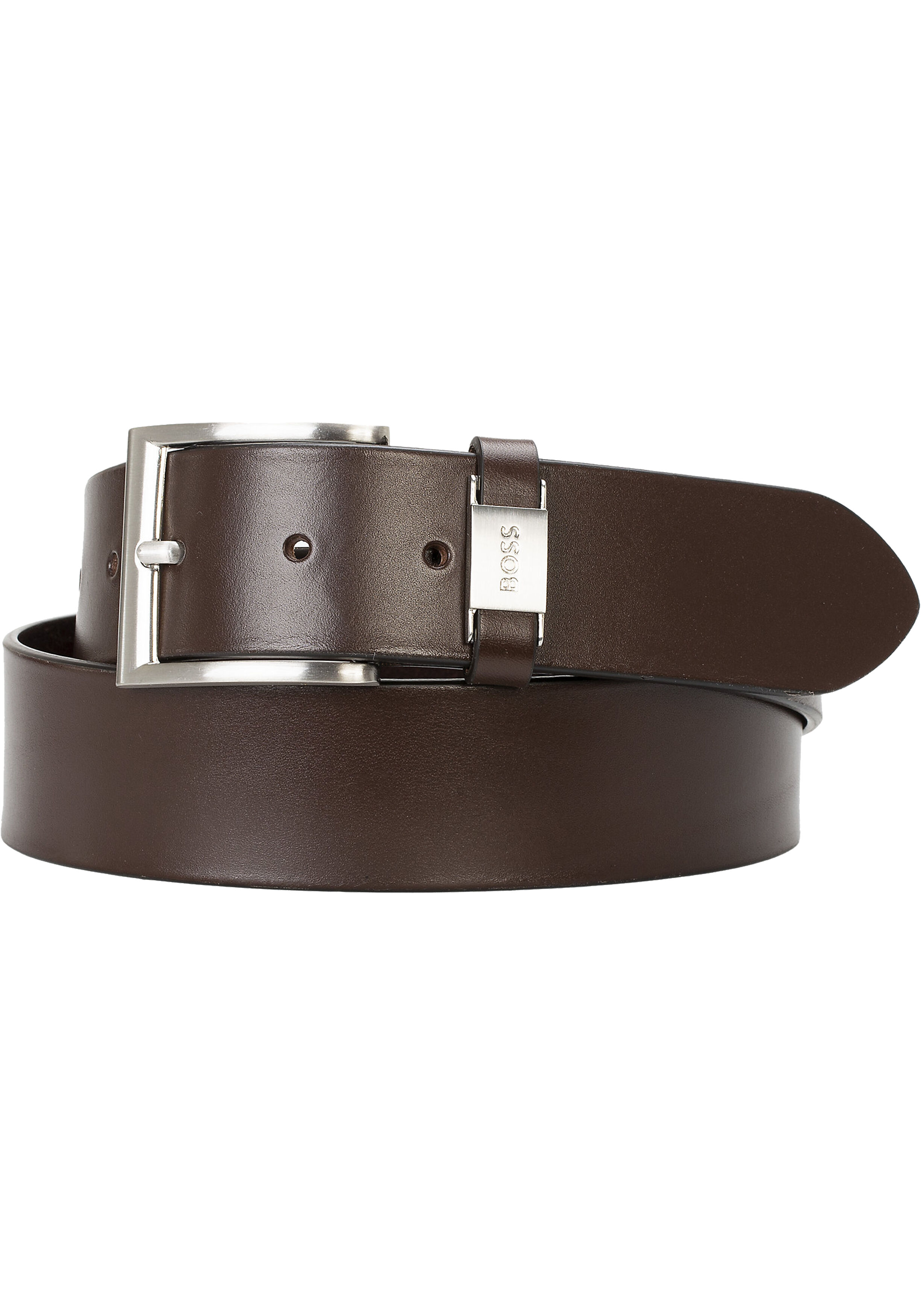 BOSS leren heren riem, donkerbruin