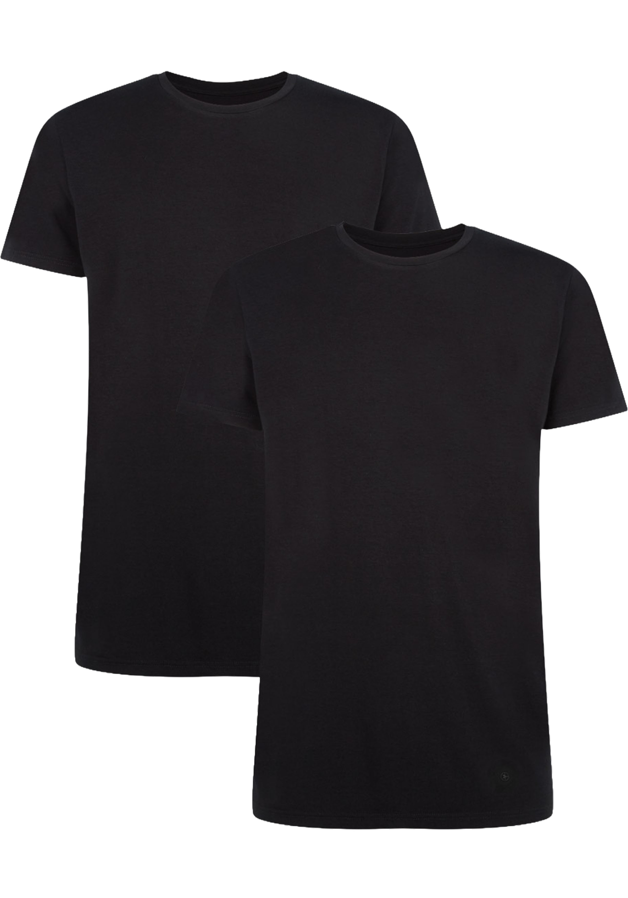 Bamboo Basics Ruben round neck T-shirt (2-pack), heren T-shirt O-hals, zwart