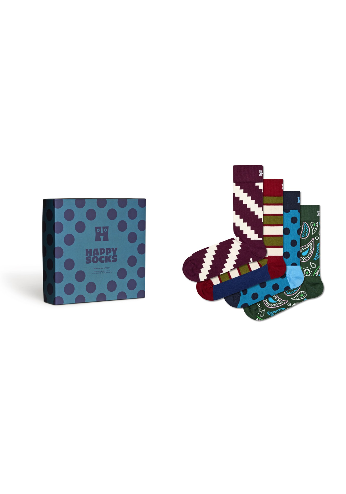 image_2_1126038_none_p000322_s Happy Socks New Vintage Socks Gift Set (4-pack), unisex sokken in cadeauverpakking