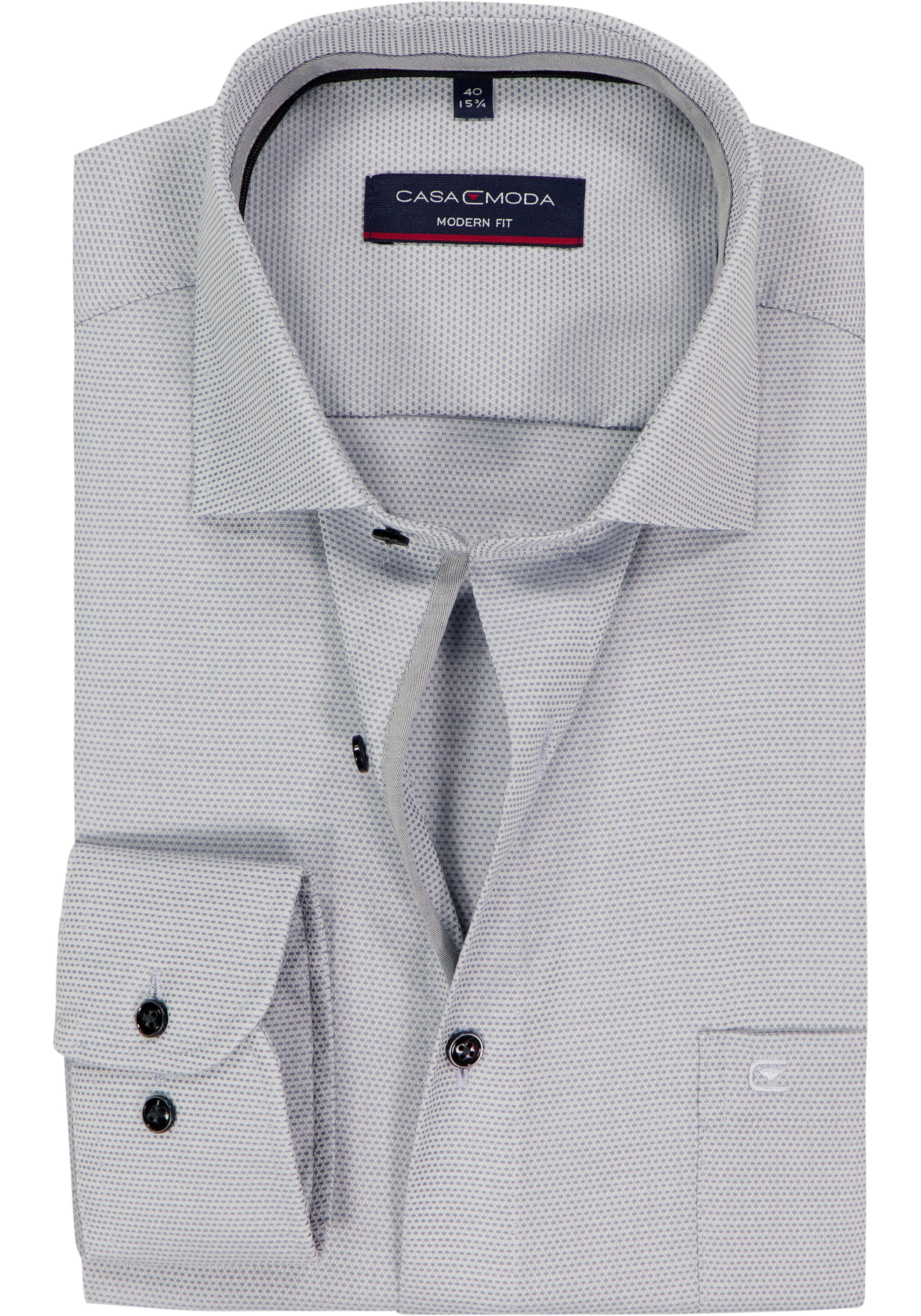 CASA MODA modern fit overhemd, dobby, grijs