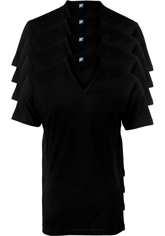 ALAN RED T-shirts no neck (4-pack), diepe V-hals, zwart ALAN RED T-shirts no neck (4-pack), diepe V-hals, zwart