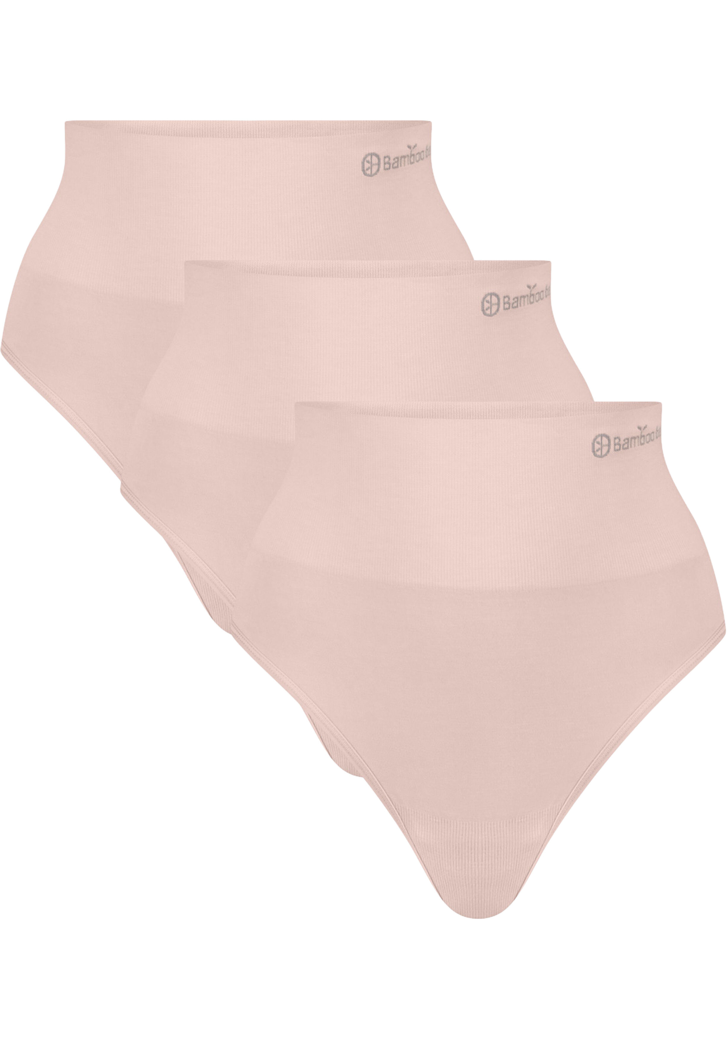 Bamboo Basics Zoey seamless highwaist thong (3-pack), dames string naadloos, roze