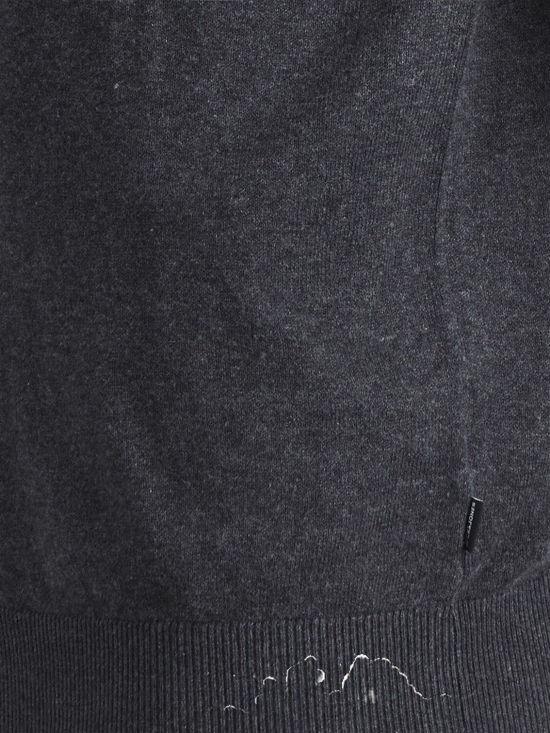 JACK & JONES Emil knit crew neck slim fit, heren pullover viscosemengsel met O-hals, donkergrijs melange
