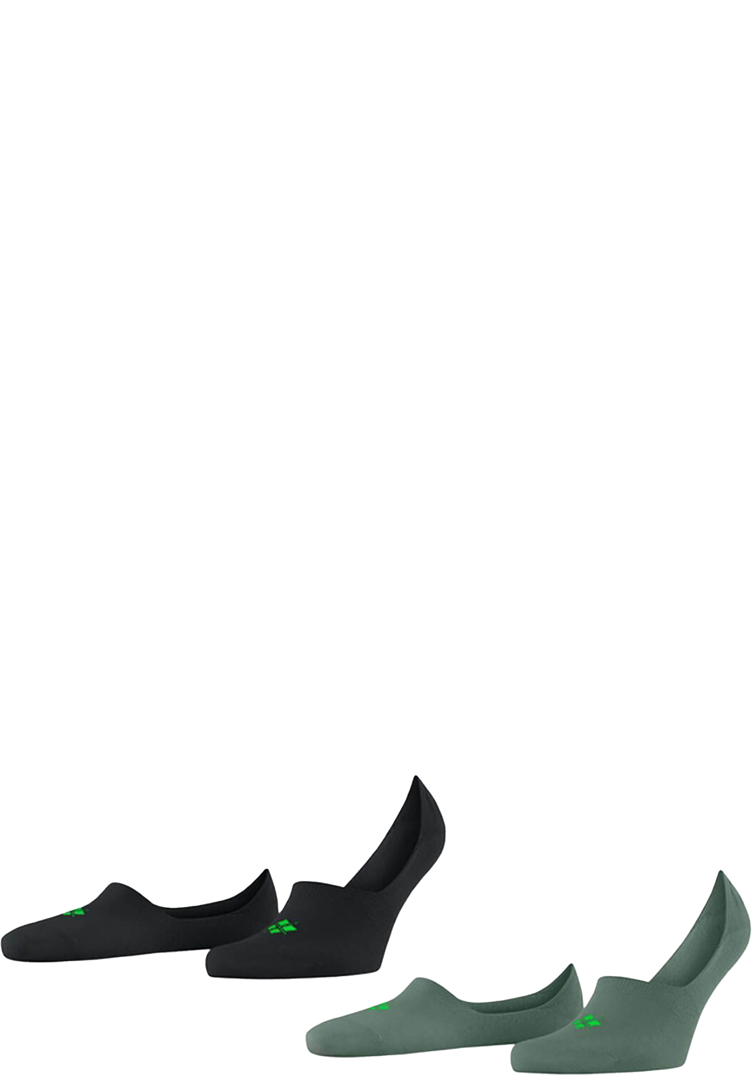 Burlington Everyday 2-Pack heren invisible sokken, groen (dark jade)