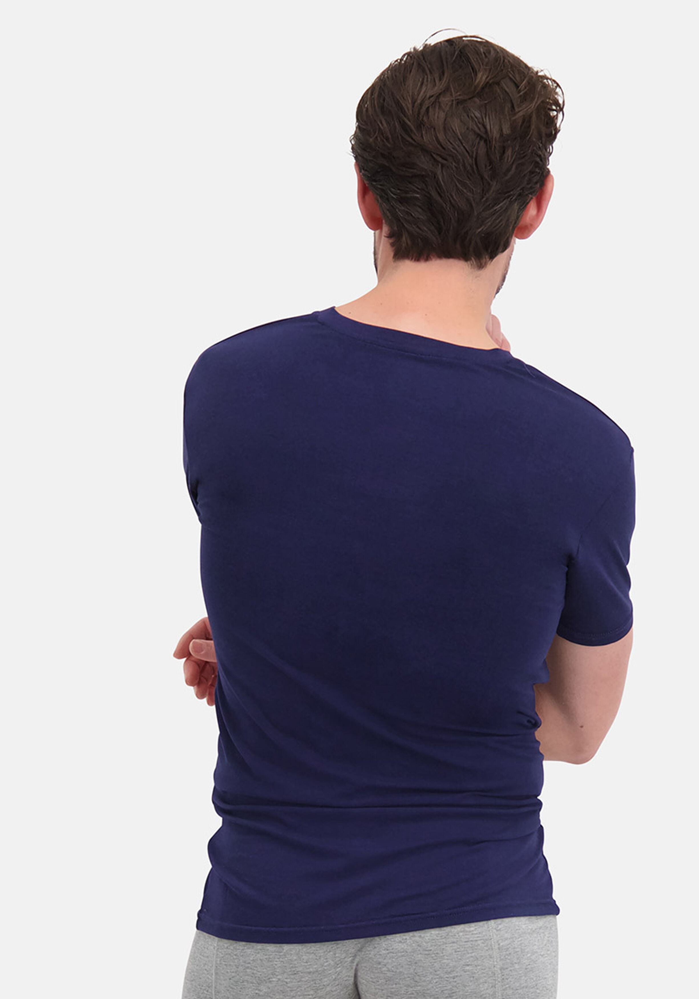 Bamboo Basics Velo V-neck T-shirt (2-pack), heren T-shirt V-hals, donkerblauw
