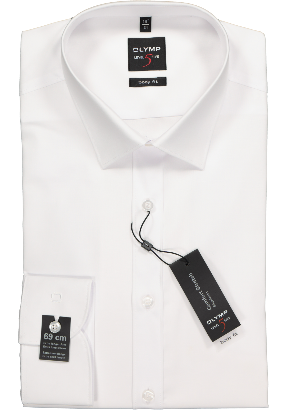 2-4025708975012_olymp-overhemd_HR OLYMP Level 5 body fit overhemd, mouwlengte 7, wit