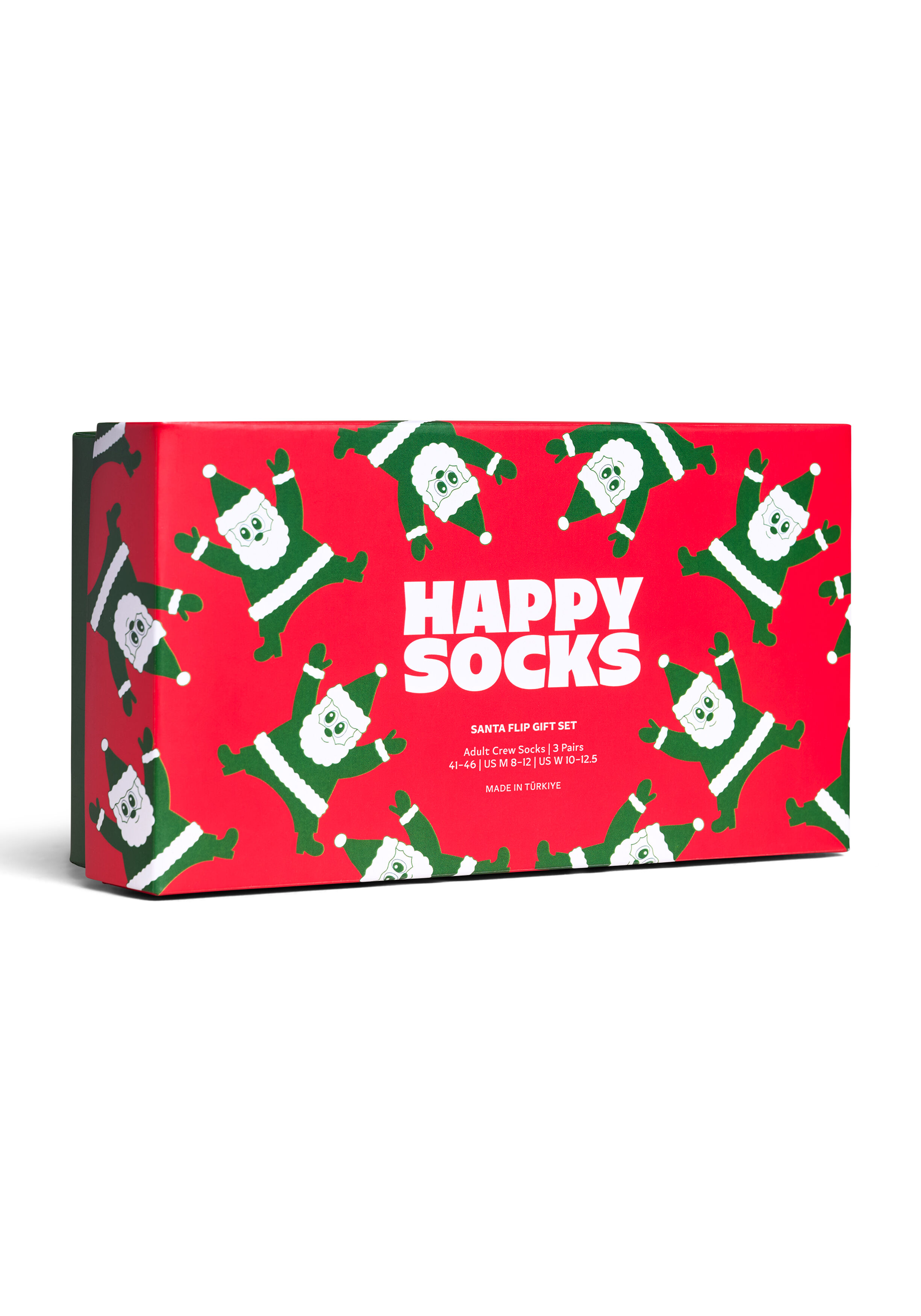 Happy Socks Santa Socks Gift Set (3-pack), unisex sokken in cadeauverpakking, rood