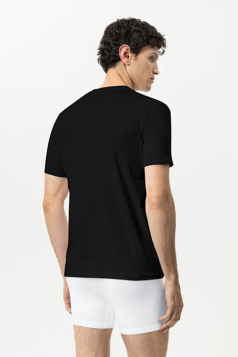 Mey heren T-shirt Business Class Premium, T-shirt korte mouw met O-hals, zwart
