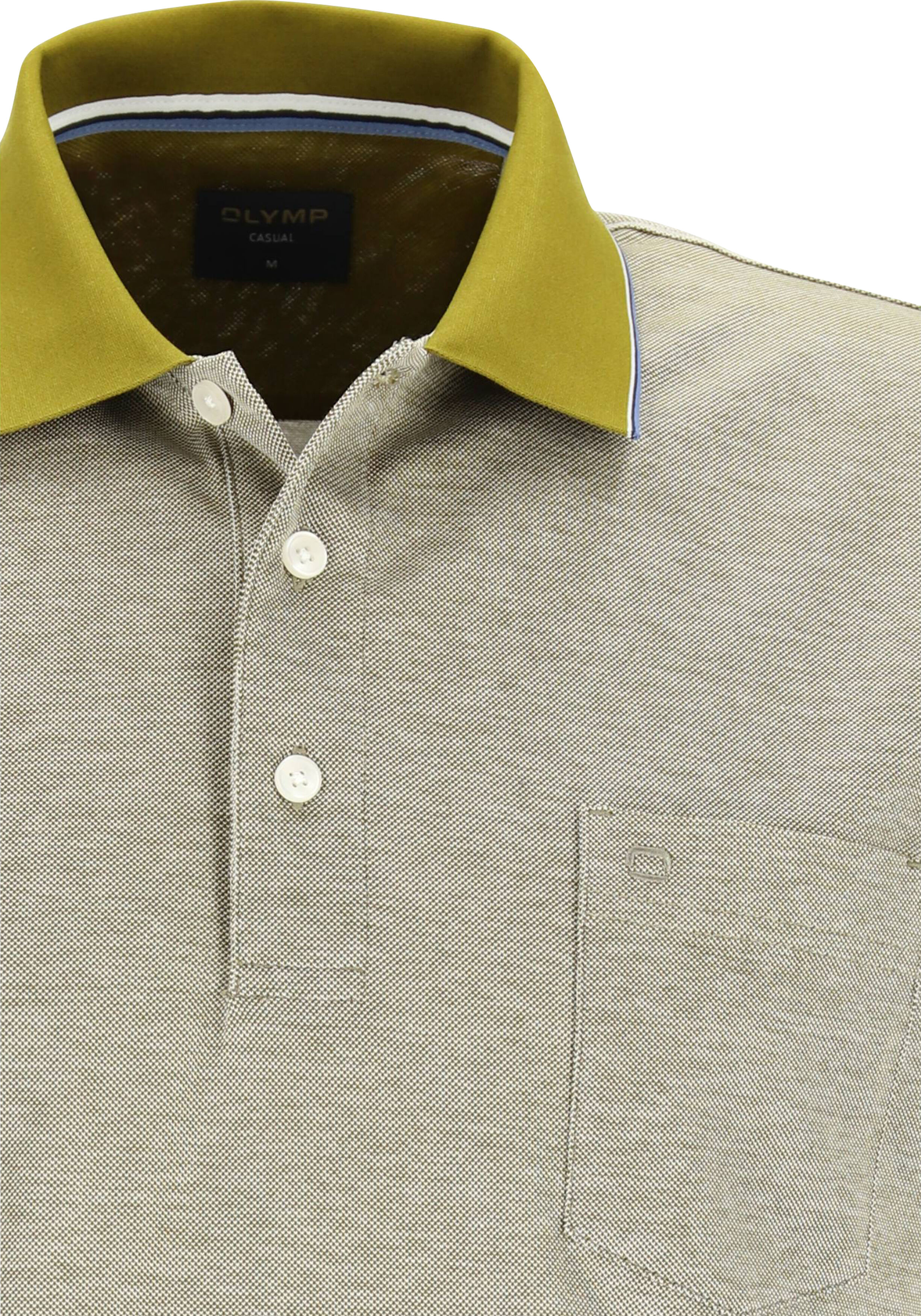 OLYMP Polo Casual, modern fit polo, olijfgroen