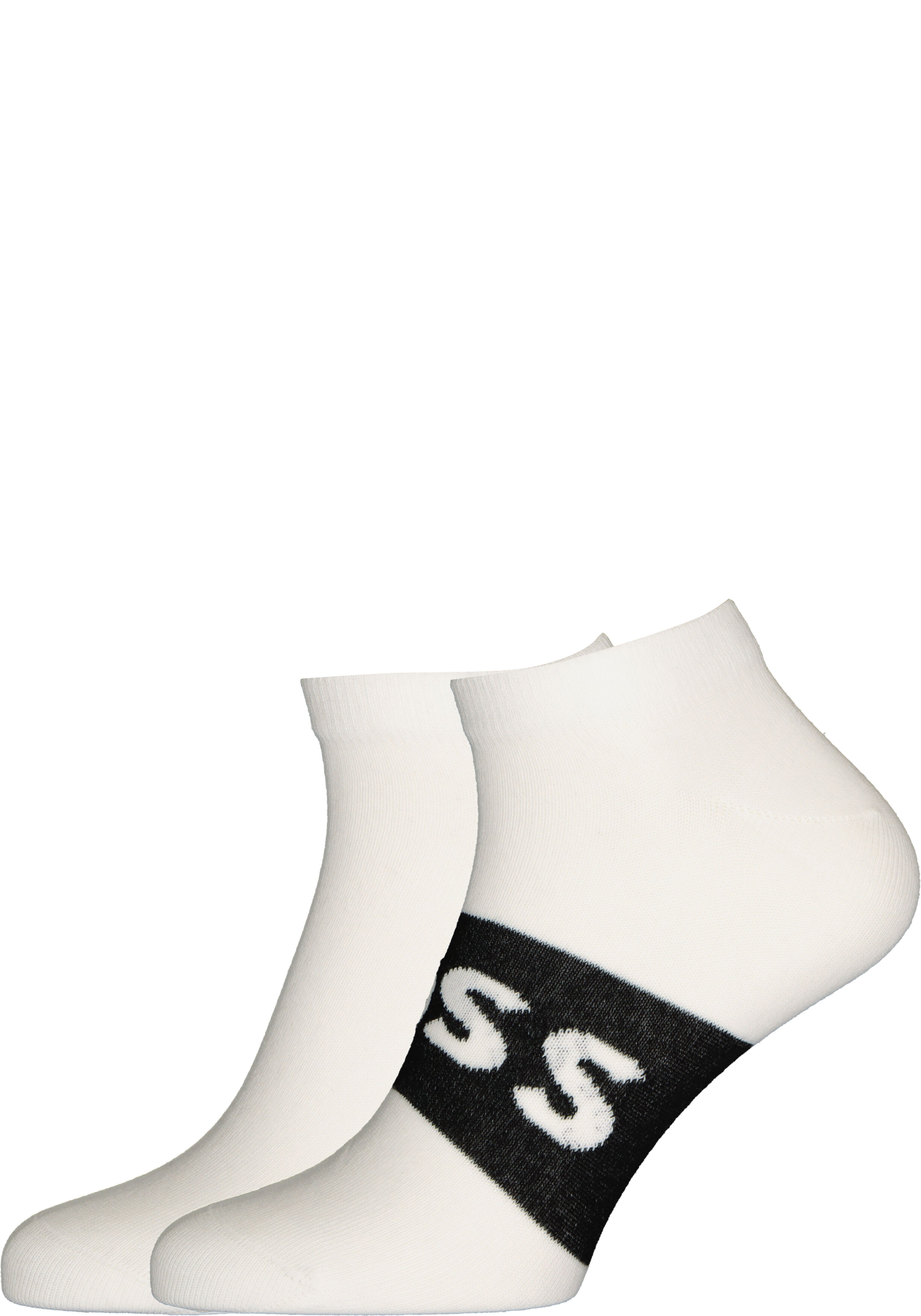 BOSS enkelsokken (2-pack), heren sneaker sokken katoen, wit
