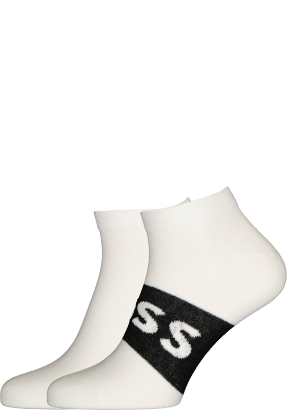 BOSS enkelsokken (2-pack), heren sneaker sokken katoen, wit BOSS enkelsokken (2-pack), heren sneaker sokken katoen, wit
