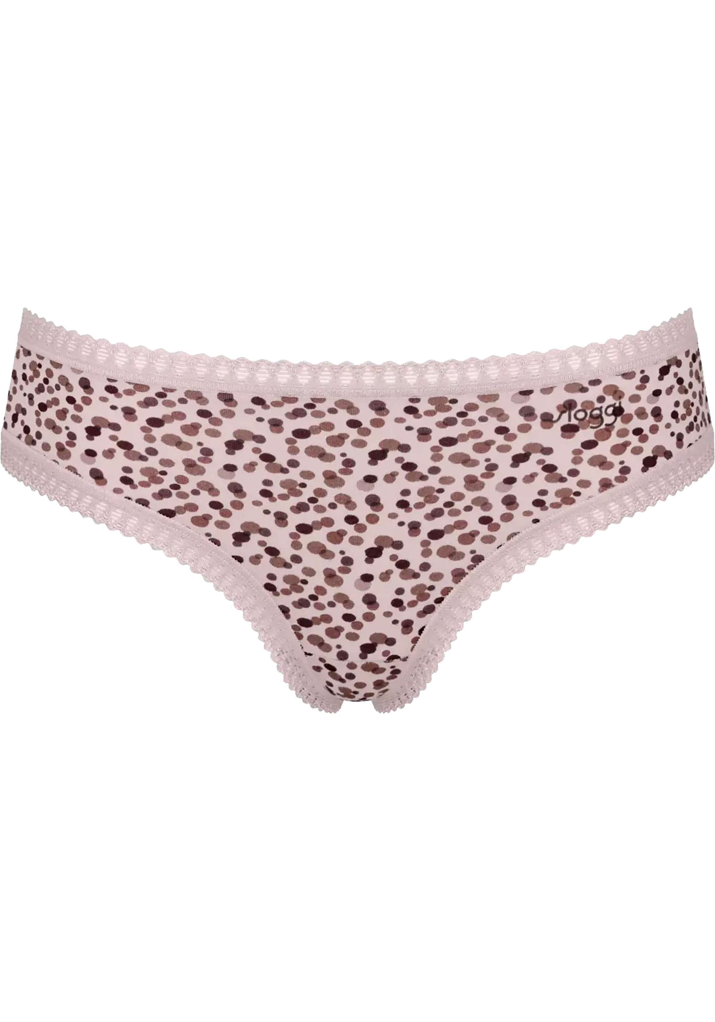 Sloggi Women GO Crush Hipster (3-pack), dames slip, lichtroze, mauve, print