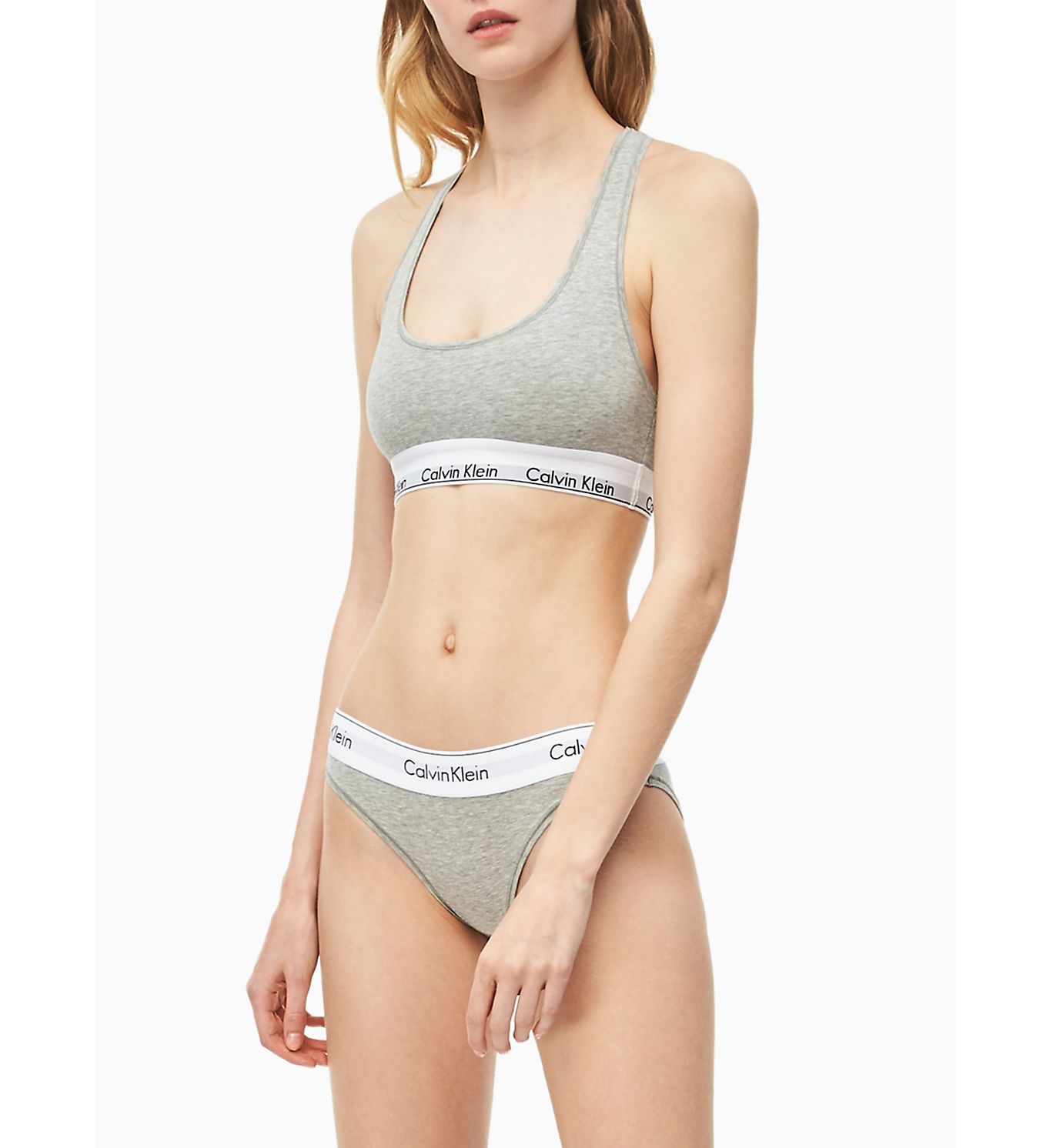 Calvin Klein dames Modern Cotton bralette top, ongevoerd, grijs