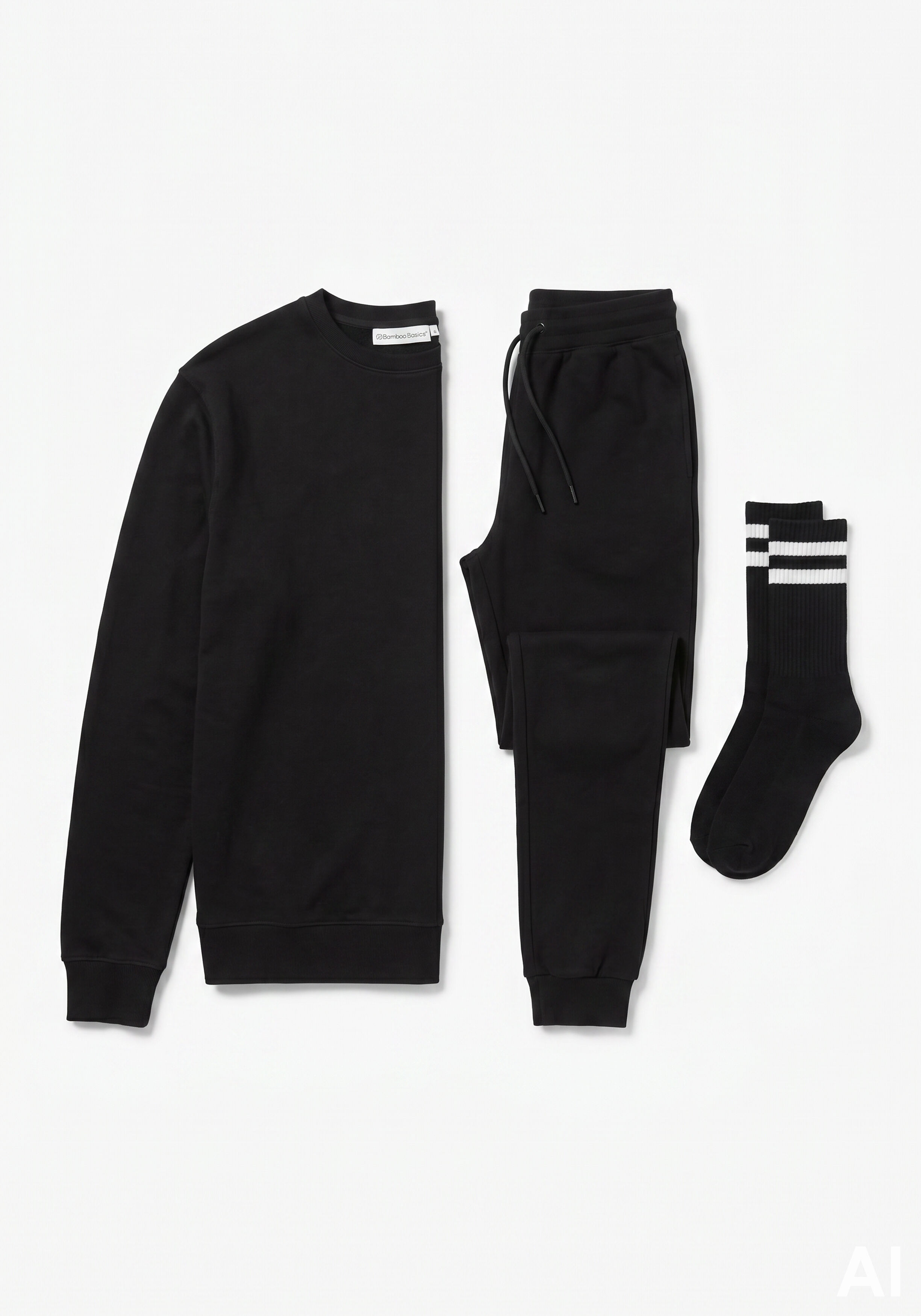 Shop de look: Bamboo Basics heren lounge set zwart