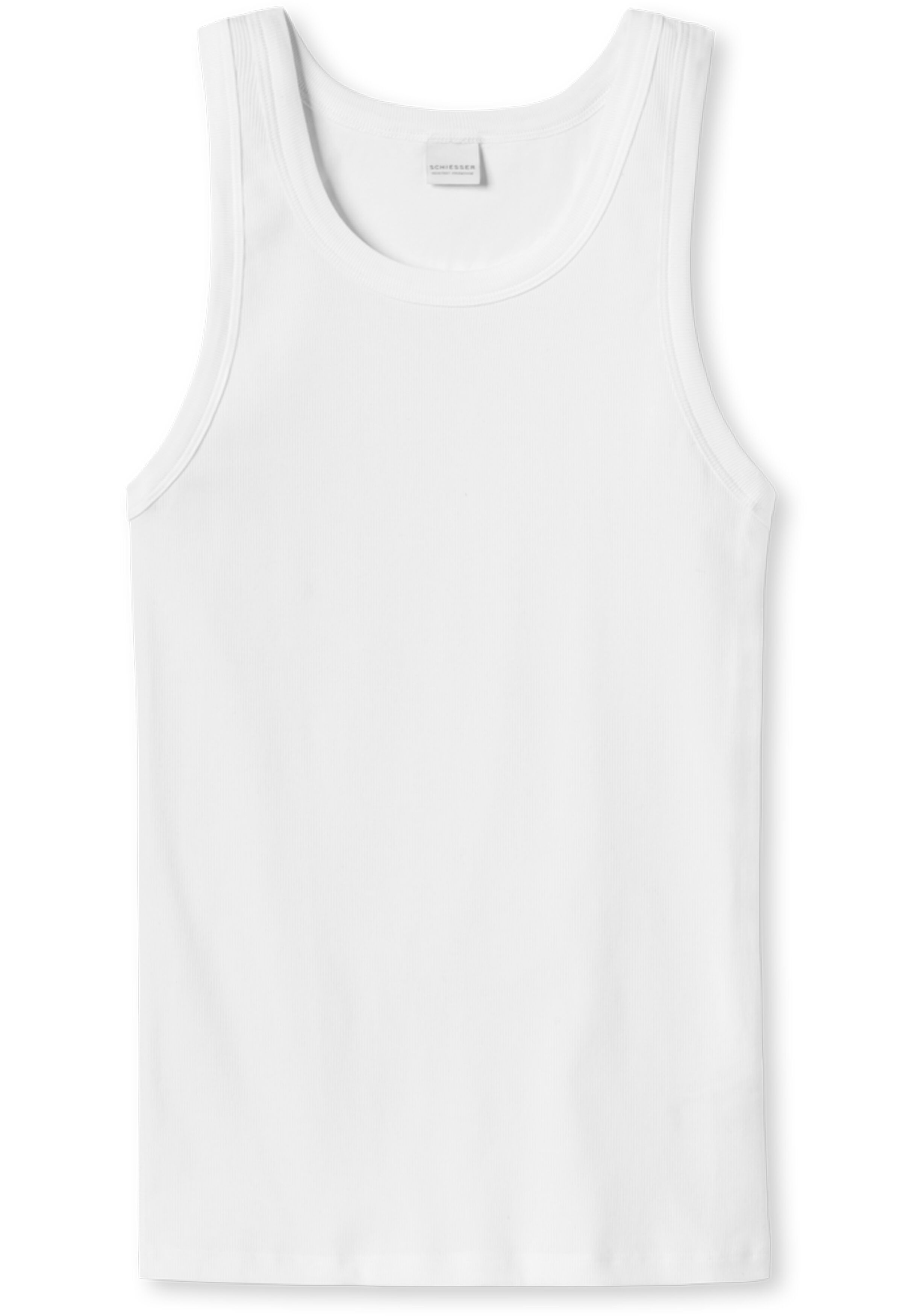 SCHIESSER Retro Rib singlet (1-pack), dubbelrib, wit