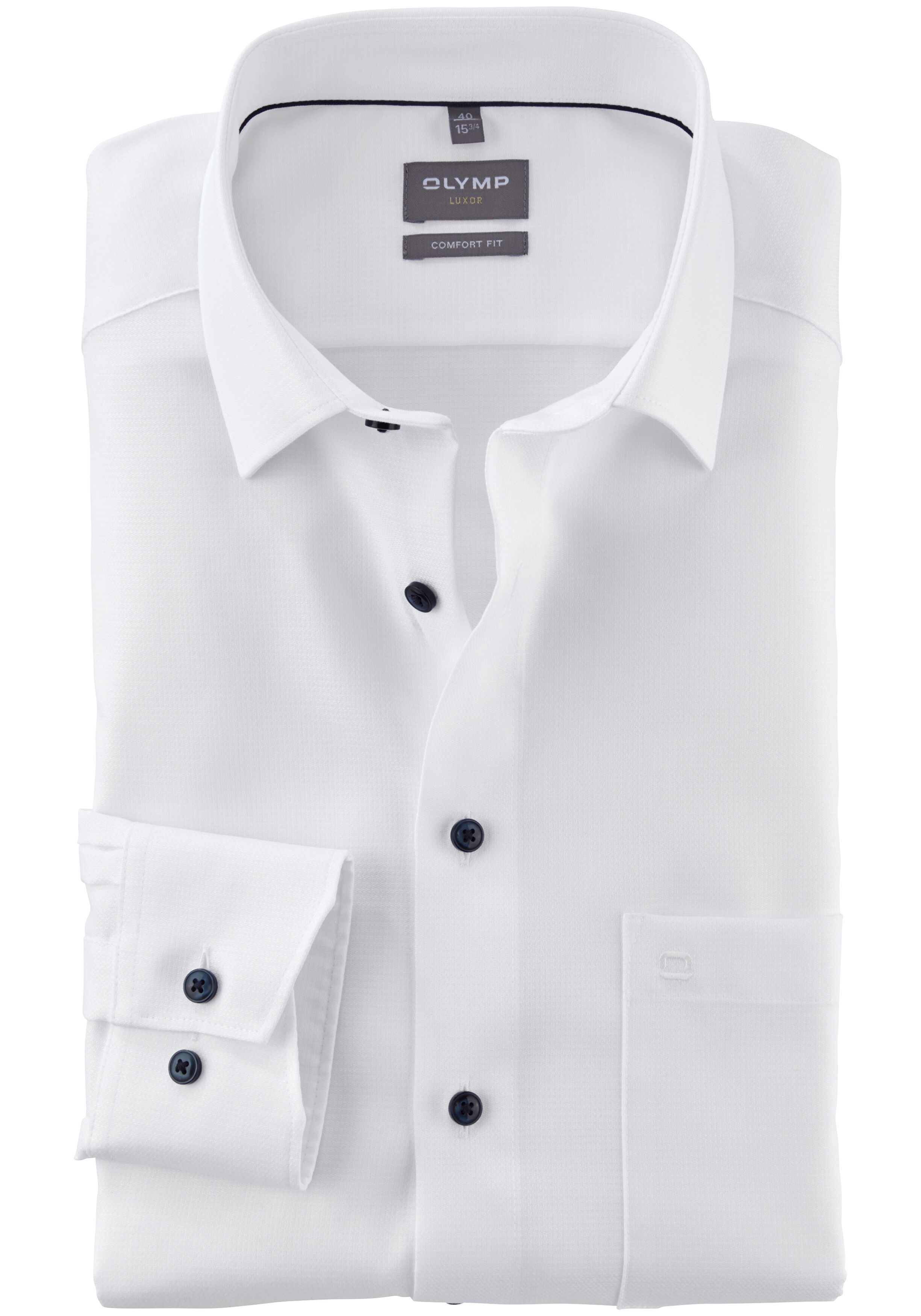 OLYMP comfort fit overhemd, structuur, wit