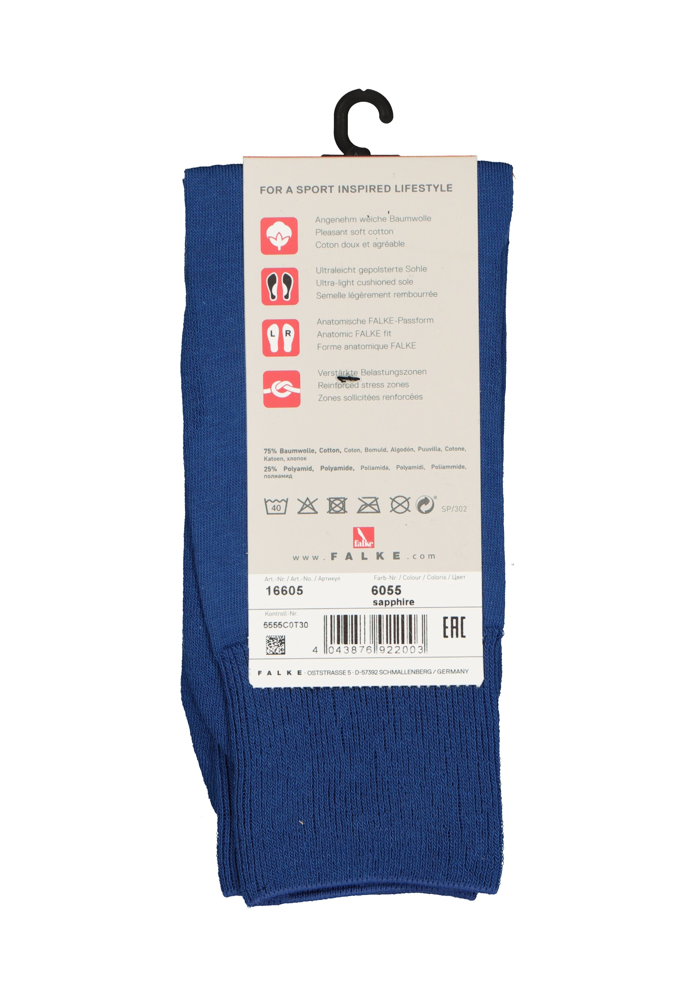 FALKE Run unisex sokken, kobalt blauw (sapphire)