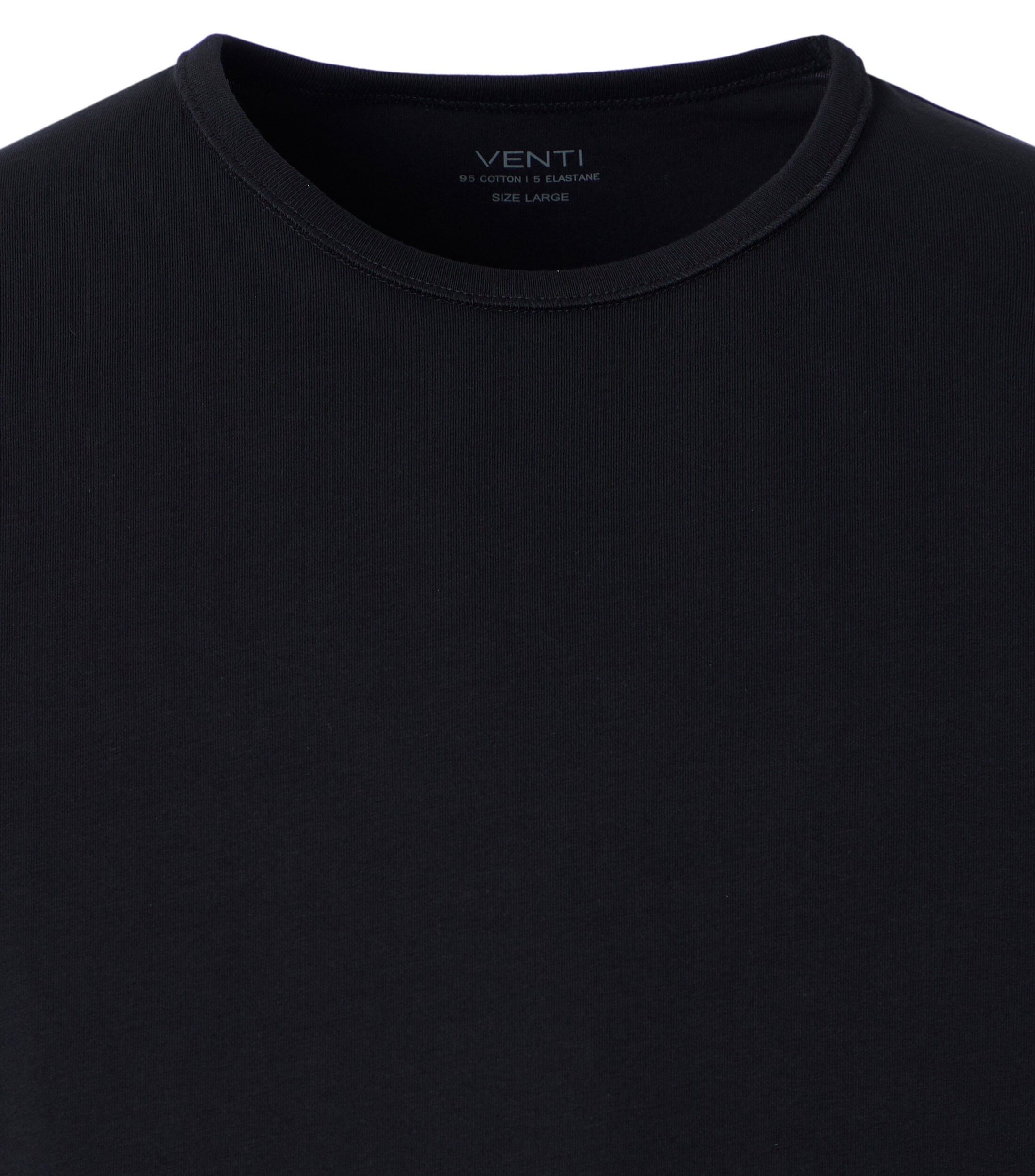 VENTI modern heren T-shirt (2-pack), zwart