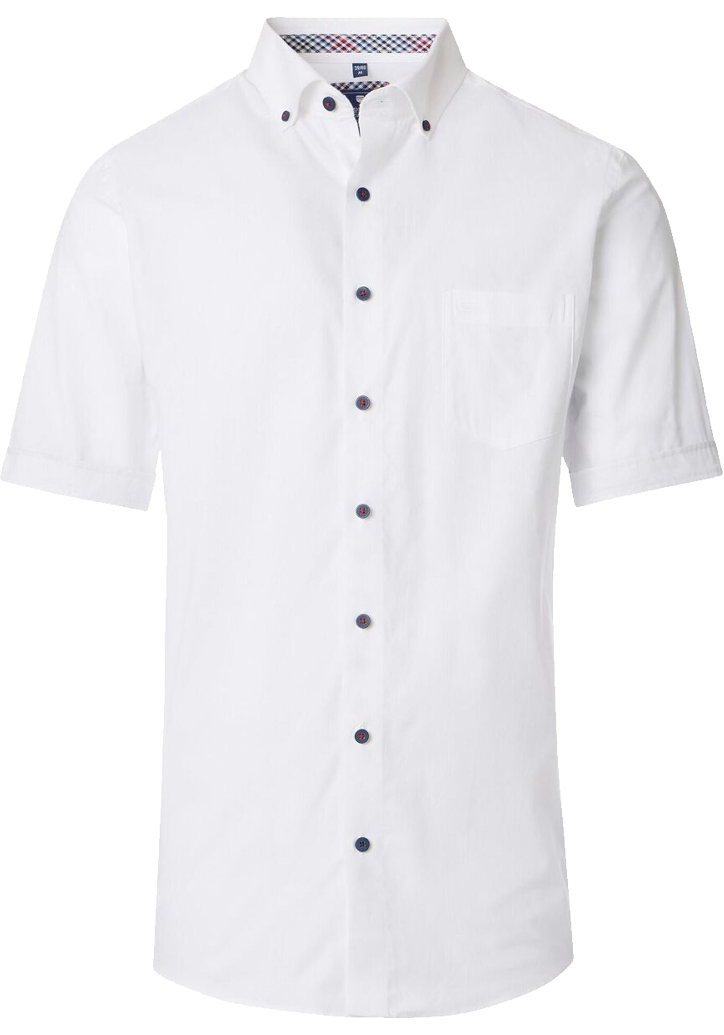 Redmond modern fit overhemd, korte mouw, Oxford, wit