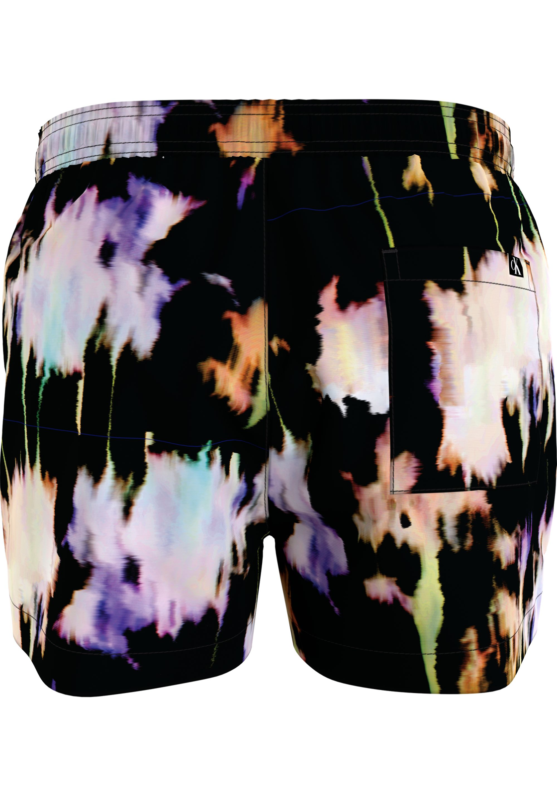 image_3_KM0KM009680GJ_B_C4177wid2000amphei2000ampop_usm1710 Calvin Klein Short Drawstring swimshort, heren zwembroek, zwart met gekleurd dessin
