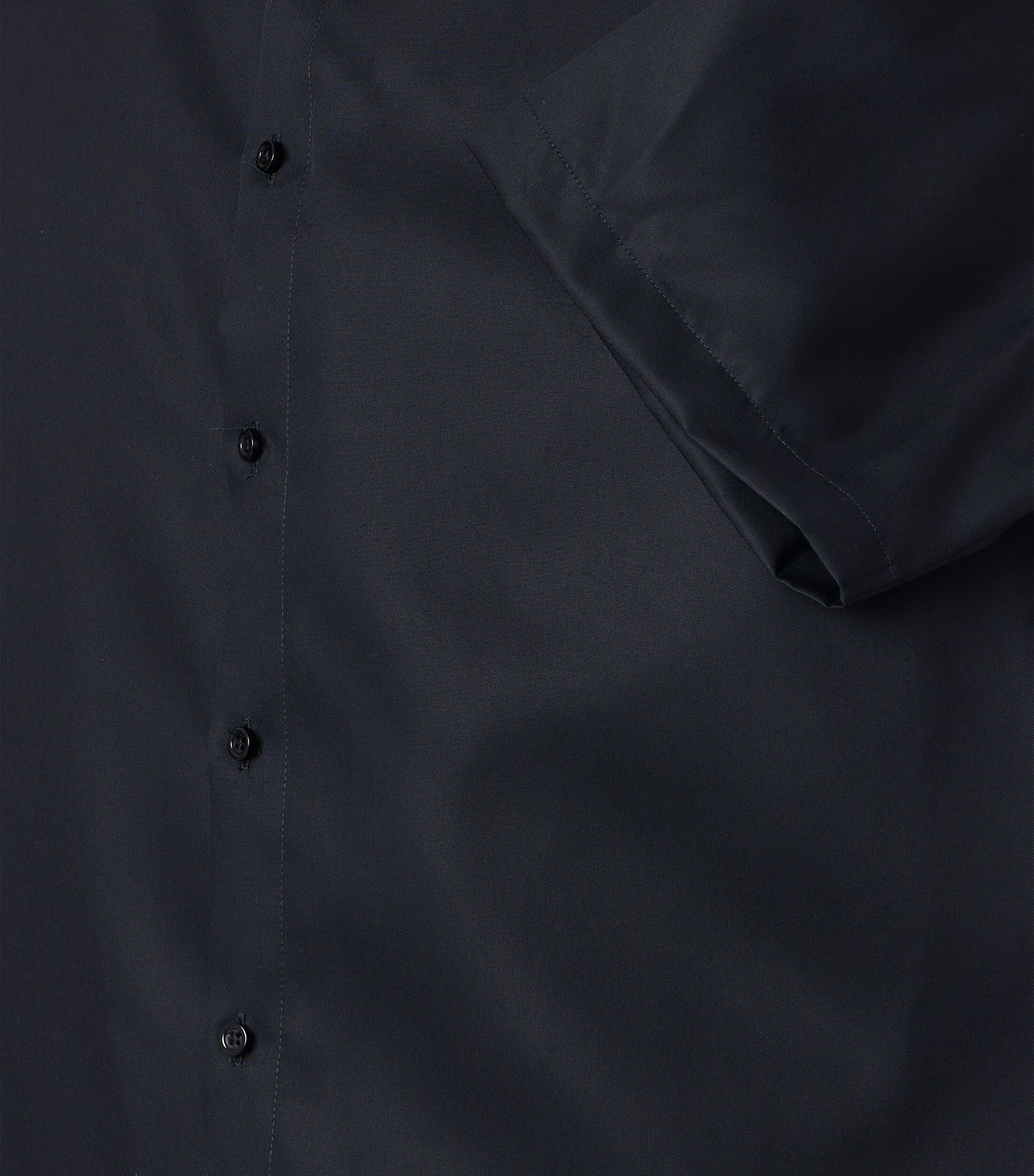 VENTI modern fit overhemd, korte mouw, twill, zwart